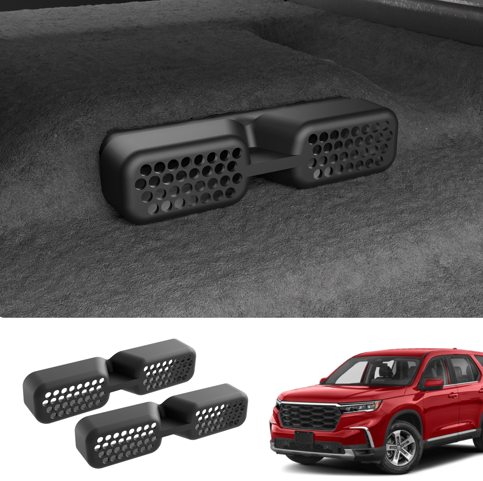 Maxzina Under Seat Vent Deflectors Compatible with 2023-2025 Honda Pilot Rear Air Conditioning Vent Cover Plug-in Rear Floor AC Vent Filter Cooler Summer Air Vent Extension