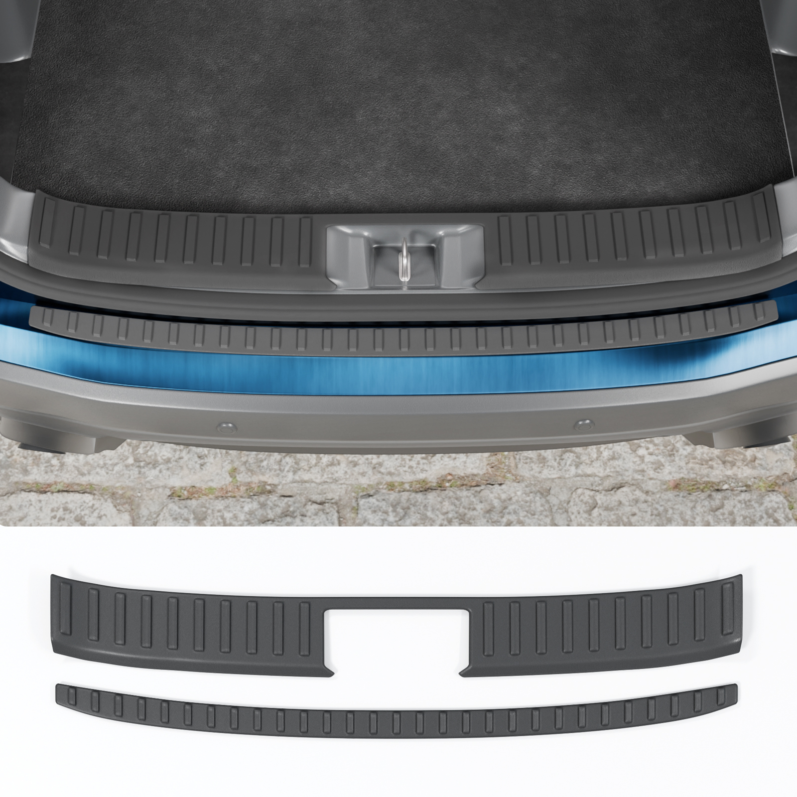 Maxzina Rear Bumper Protector Compatible with 2023-2025 Honda Pilot TPE Rear Bumper Guard Protection Anti-Scratch Internal & External Trunk Sill Cover