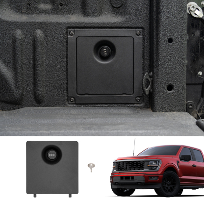 Maxzina Truck Security Lock Cover Compatible with 2024 2025 Ford F150 Code Locking Security Lid Bed Storage Bin Side Cover with Code Lock for 2024 F-150 Accessories