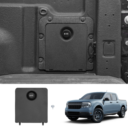 Maxzina Truck Security Lock Cover Compatible with 2022-2025 Ford Maverick Code Lock Design Bin Cover Bed Storage Bin Side Cover with Code Lock for 2024 Maverick Accessories