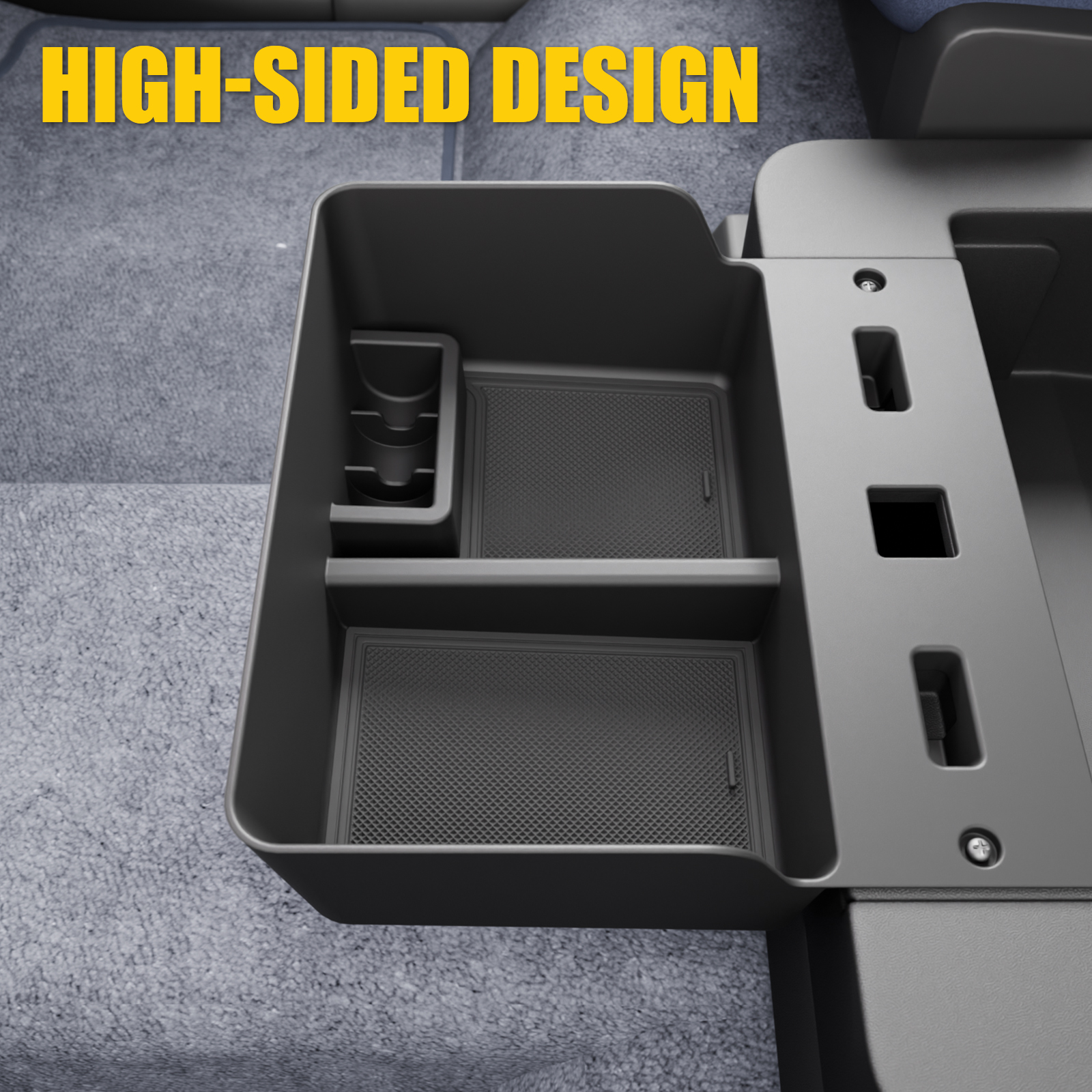 Maxzina Underseat Storage Organizer for 2015+ F150 2017+ F250 F350 F450 | Front Center Console 40/20/40 Jump Seat Lower Storage Tray Ford F-150 F-250 F-350 F-450 Cup Holder Replacement Accessories