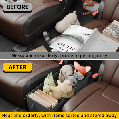 Maxzina Seat Aisle Storage Box Compatible with 2021-2025 2026 Kia Sorento Rear Car Seat Organizer Foldable Backseat Console Organizer 2nd Row Travel Storage Box for 2025 Sorento 6 Seats Accessories