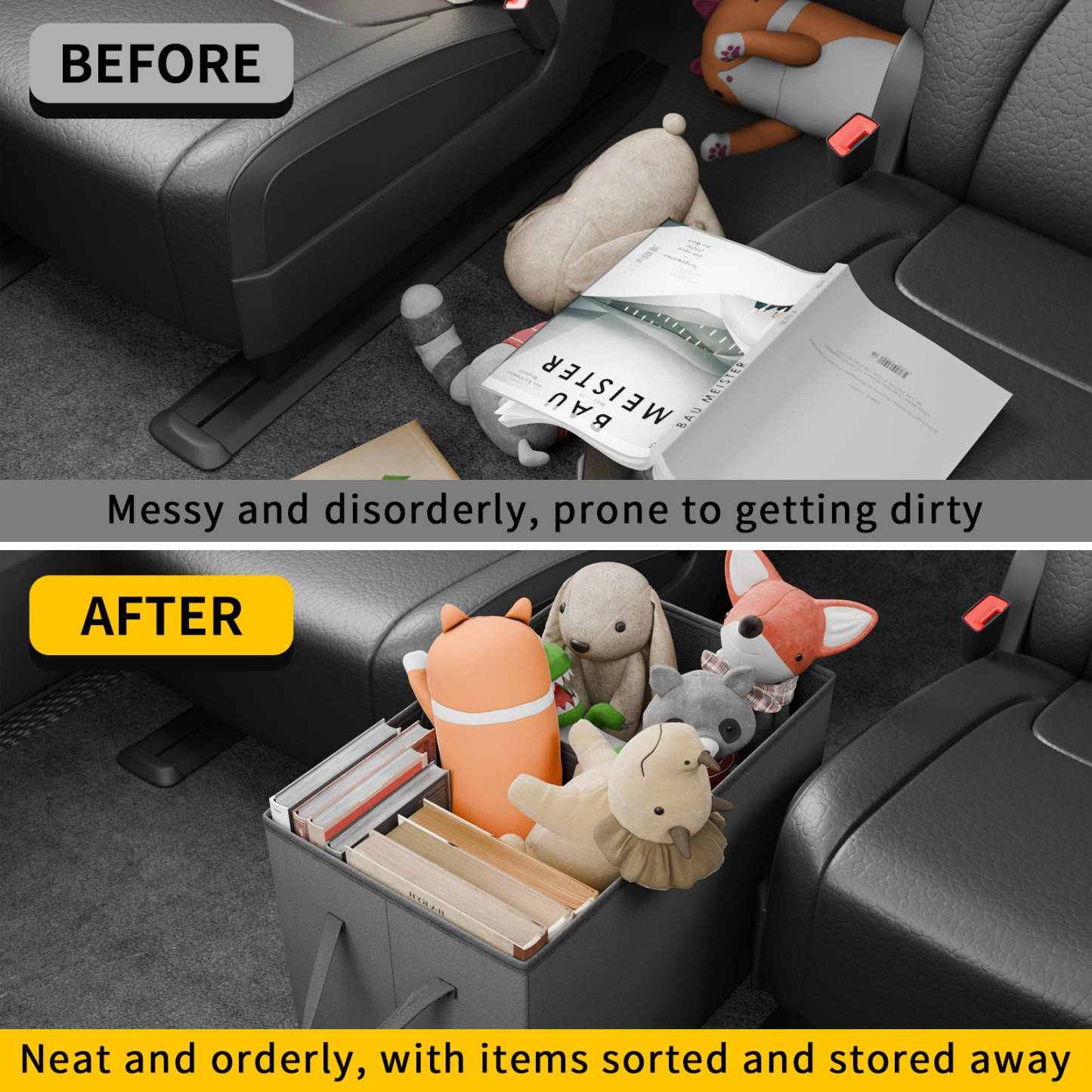 Maxzina Seat Aisle Storage Box Compatible with 2018-2025 2026 Chevrolet Traverse Rear Car Seat Organizer Foldable Backseat Console Organizer 2nd Row Travel Storage Chevy Traverse 7 Seat Accessories