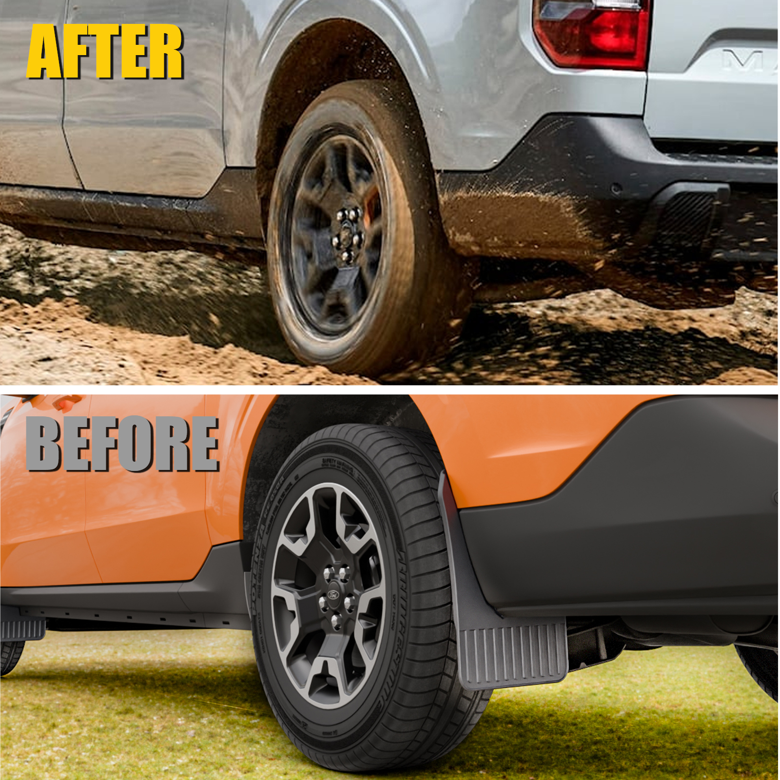 Maxzina Mud Flaps Compatible with 2022-2025 2026 Ford Maverick (Not for Lobo) Mud Guards Extra Large Version Front & Rear No Drilling 4PCS Splash Guards All Weather Protection Accessories