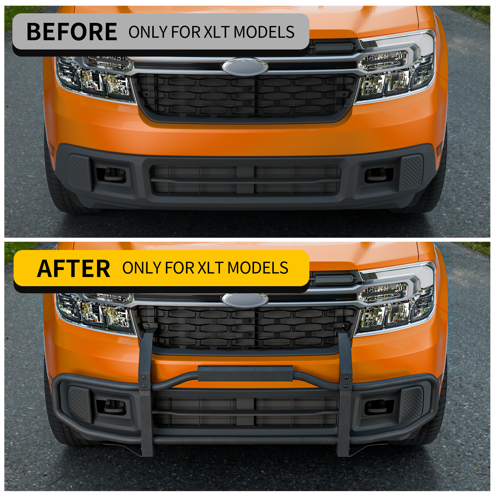 Maxzina Bull Bar Compatible with 2022-2024 Ford Maverick XLT (Not for 2025 2026) Front Bumper Carbon Steel Bolt-On Grill Bar Bumper Grille Brash Gurad