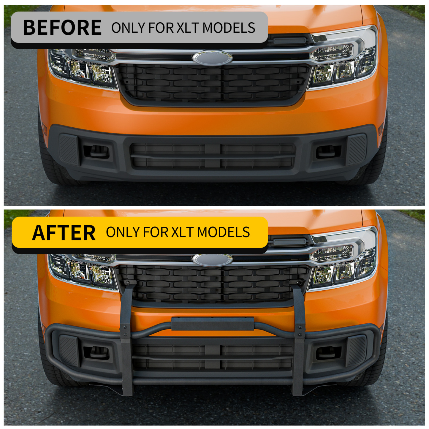 Maxzina Bull Bar Compatible with 2022-2024 Ford Maverick XLT (Not for 2025 2026) Front Bumper Carbon Steel Bolt-On Grill Bar Bumper Grille Brash Gurad