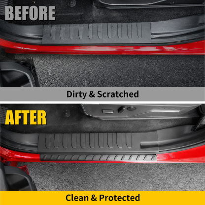 Maxzina Door Sill Protector Compatible with 2021-2024 2025 2026 Ford F150 Side Step Protector Side Edge Step Guard Car Door Dust Shield Cover