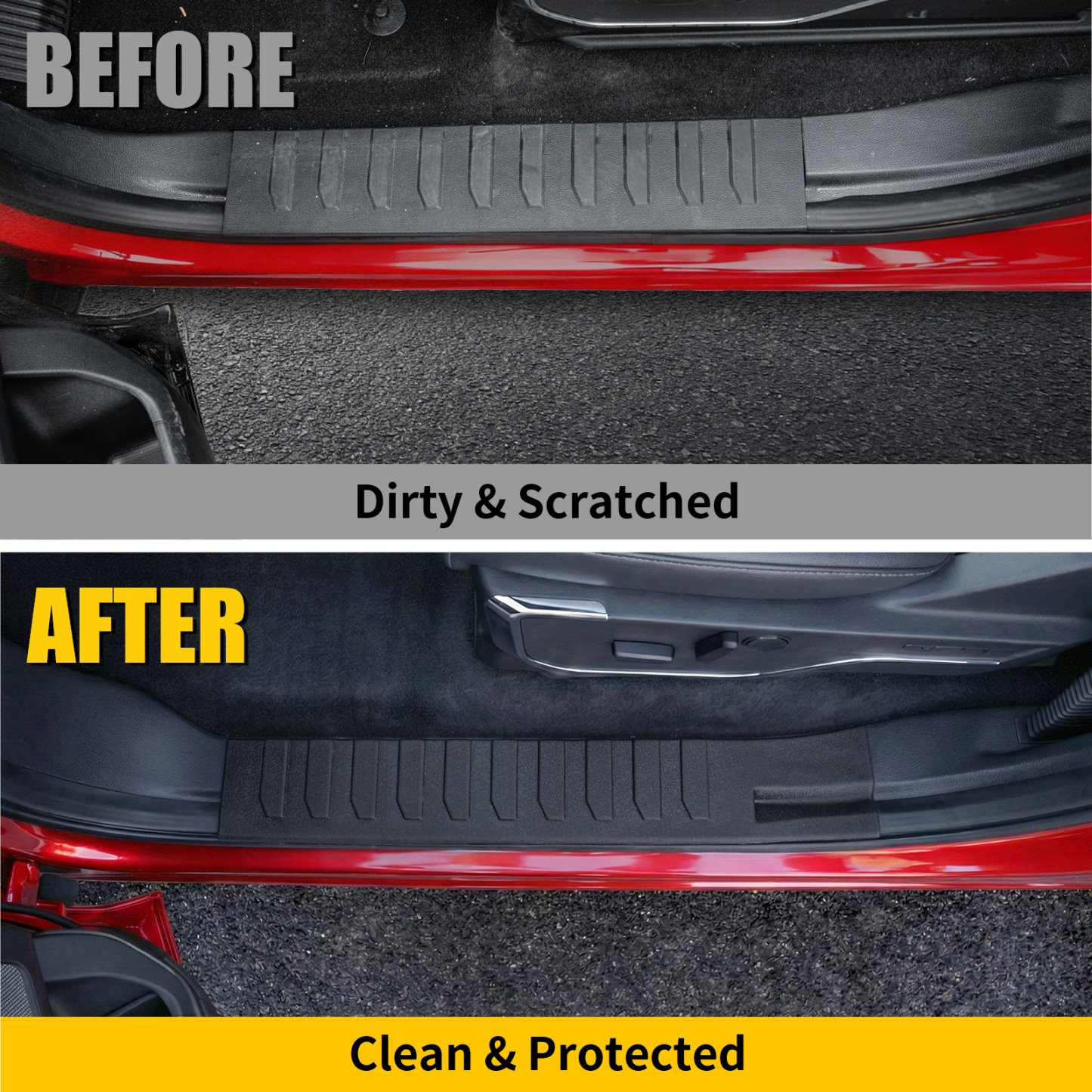 Maxzina Door Sill Protector Compatible with 2021-2024 2025 2026 Ford F150 Side Step Protector Side Edge Step Guard Car Door Dust Shield Cover