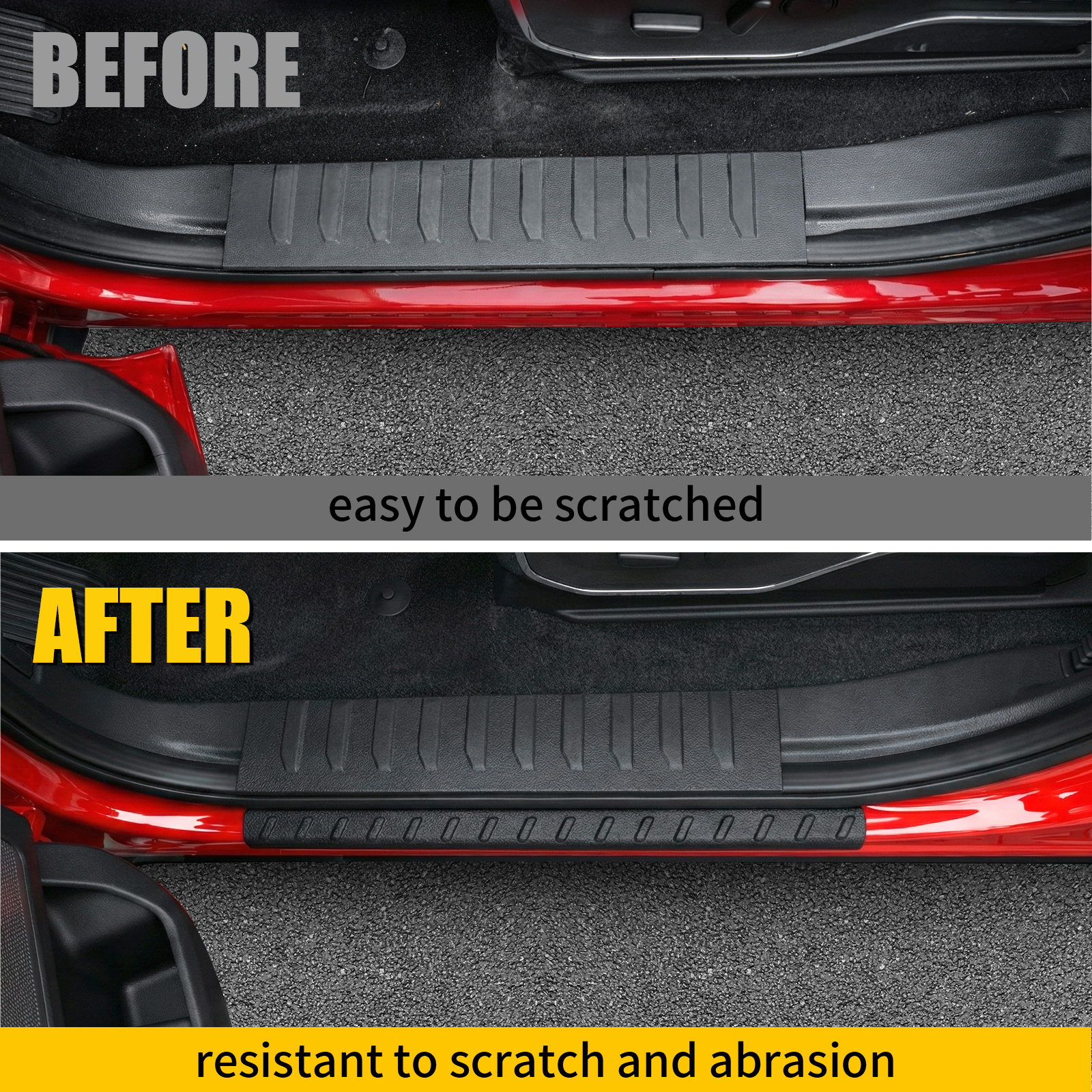 Maxzina Door Sill Protector Compatible with 2021-2024 2025 2026 Ford F150 Side Step Protector Side Edge Step Guard Car Door Dust Shield Cover