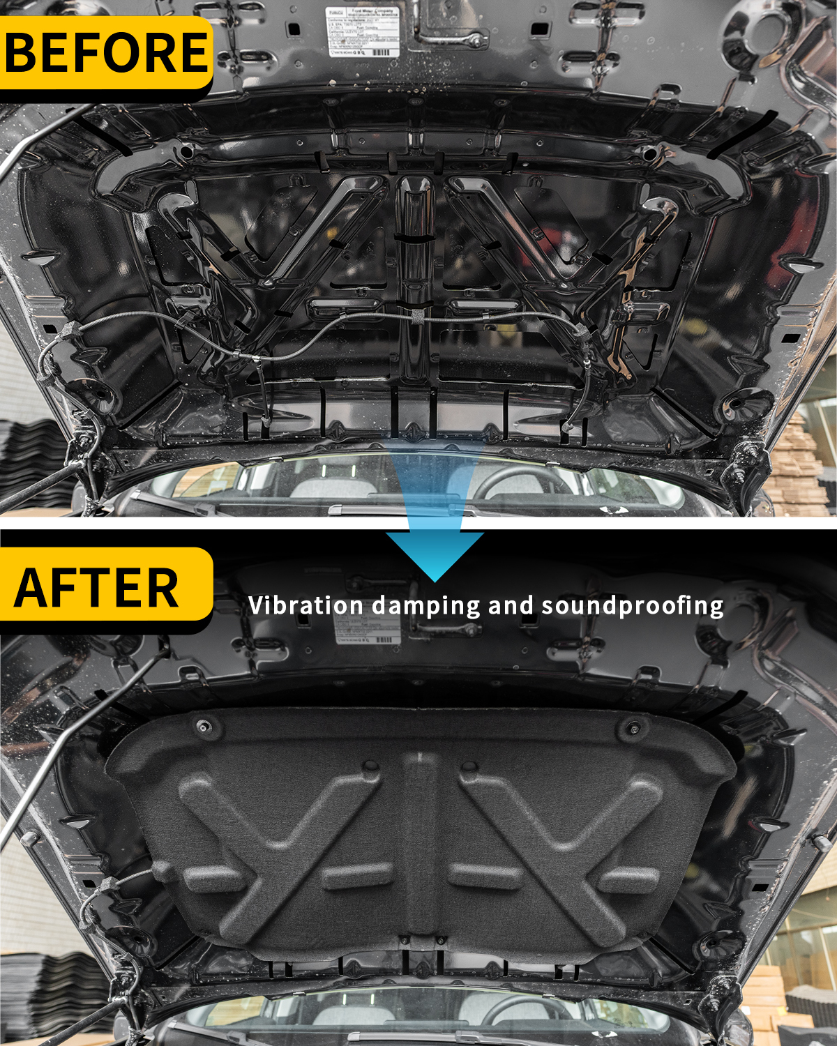 Maxzina 2022 2023 2024 2025 Ford Maverick Soundproof Mat Engine Hood Heat Insulation Shield Sound Protective Pad