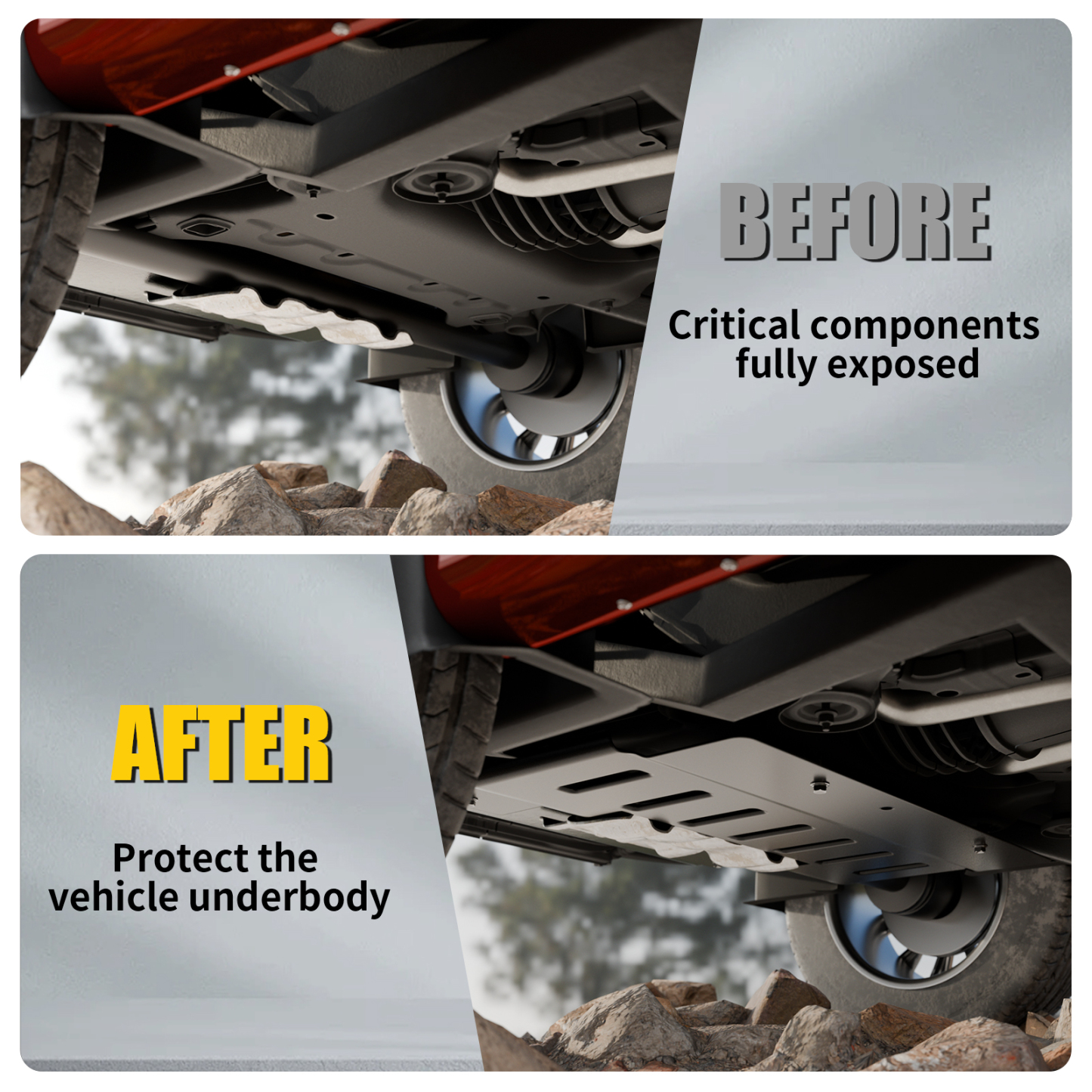 Maxzina Front Skid Plate Compatible with 2021-2025 Ford F150 3.5L EcoBoost V6 4WD Supercrew Heavy Duty Aluminum Front Engine Splash Guard Underbody Protection for 2024 F-150 Accessories