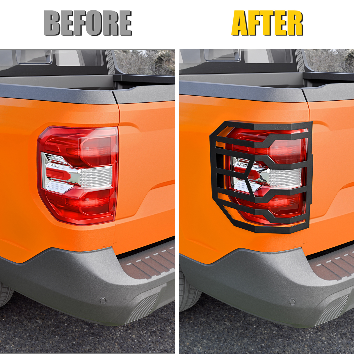 Maxzina Tail Light Guards Compatible with 2022-2025 2026 Ford Maverick Tail Light Covers Carbon Steel Rear Taillight Grille Protectors for 2024 Maverick Accessories (2PCS)