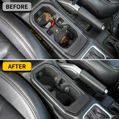 Maxzina Cup Holder Compatible with 2018-2026 Jeep Gladiator JT & Wrangler JL JLU 4XE Insert Center Console Cup Holder Soft Silicone Black Bottle Holder Interior Decoration 2025 Gladiator Accessories