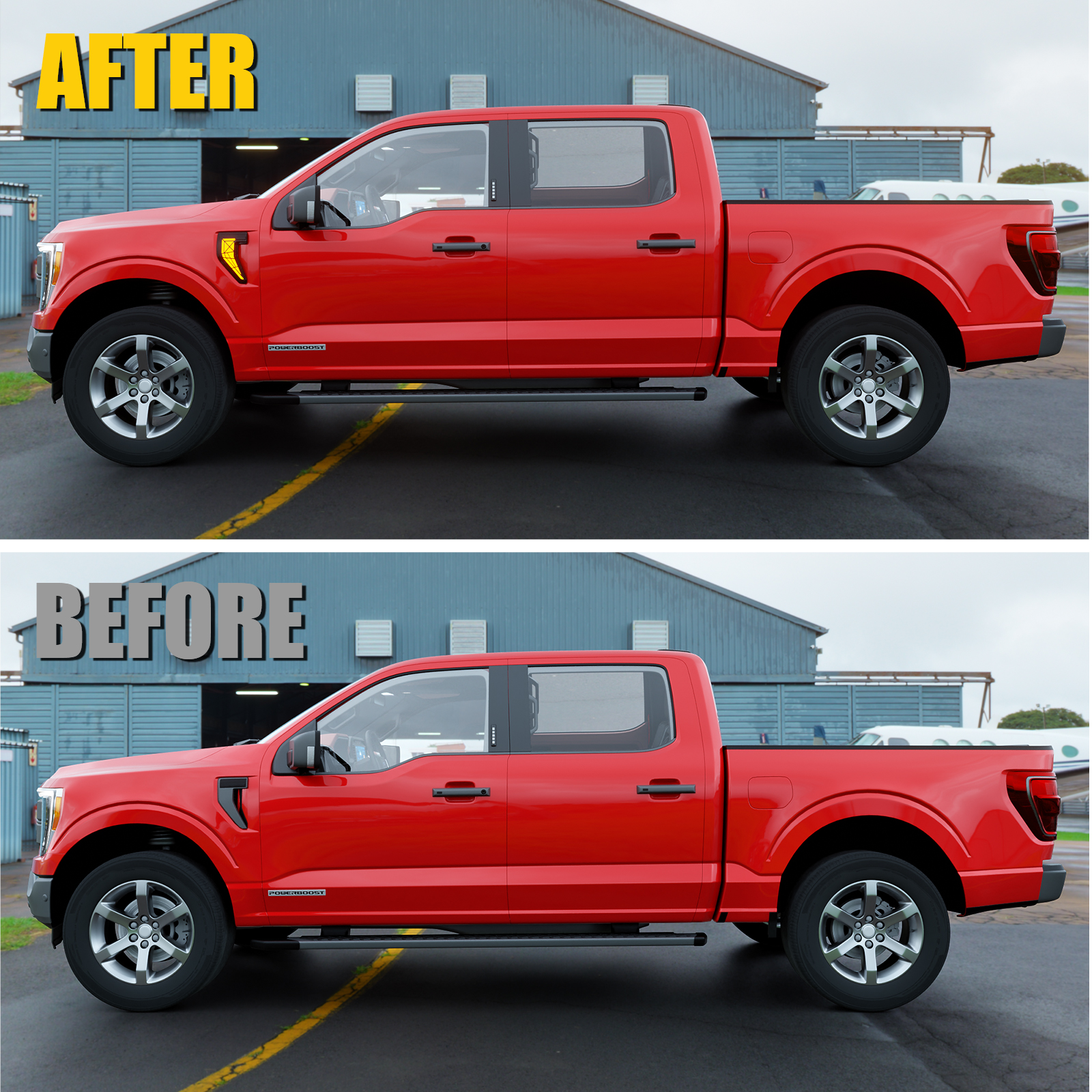 Maxzina Side Marker Lights Compatible with 2024-2025 Ford F150 Side Marker Lamps Plug-and-Play ABS Plastic Housing Waterproof LED Lights Auxiliary Lamps for F-150 Accessories