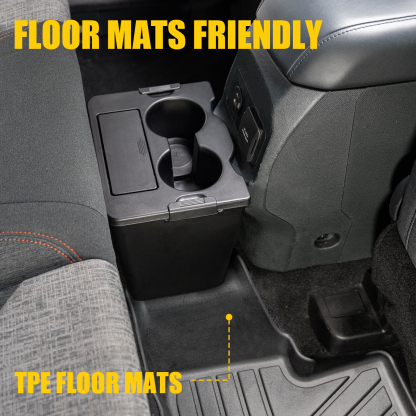 Maxzina Trash Can Compatible with 2022-2024 2025 2026 Ford Maverick Multi-Function Trash Bin with Cup Holder Trash Bin Extra Rear Storage Box 2025 Maverick Accessories