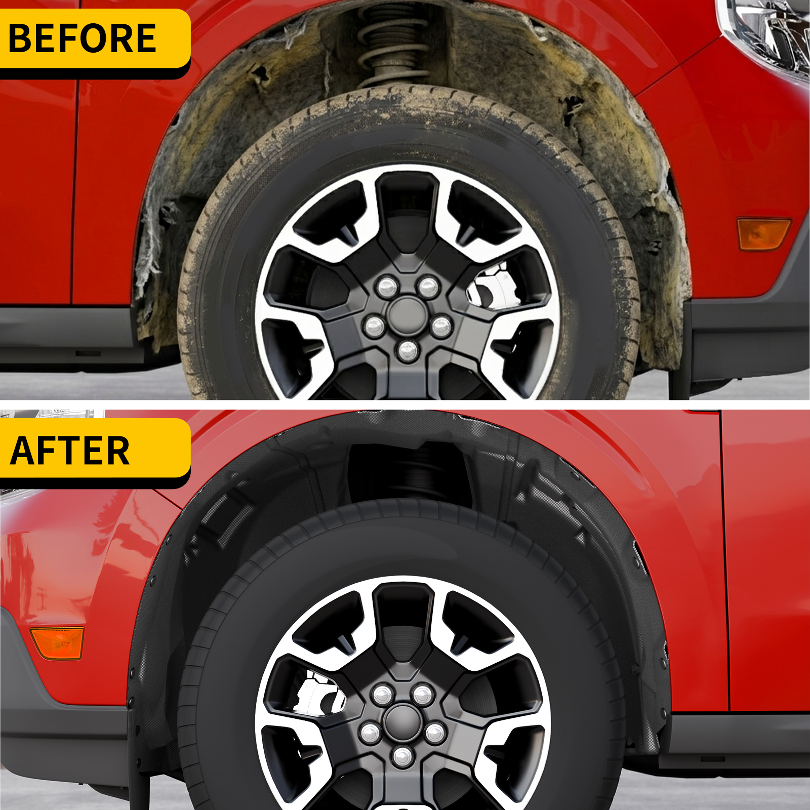 Maxzina Front Fender Liner Set Compatible with 2022-2026 Ford Maverick Front Driver & Passenger Side No Drilling Well Guards Tire Inner Fenders Splash Shield for 2025 Maverick Accessories (2PCS)