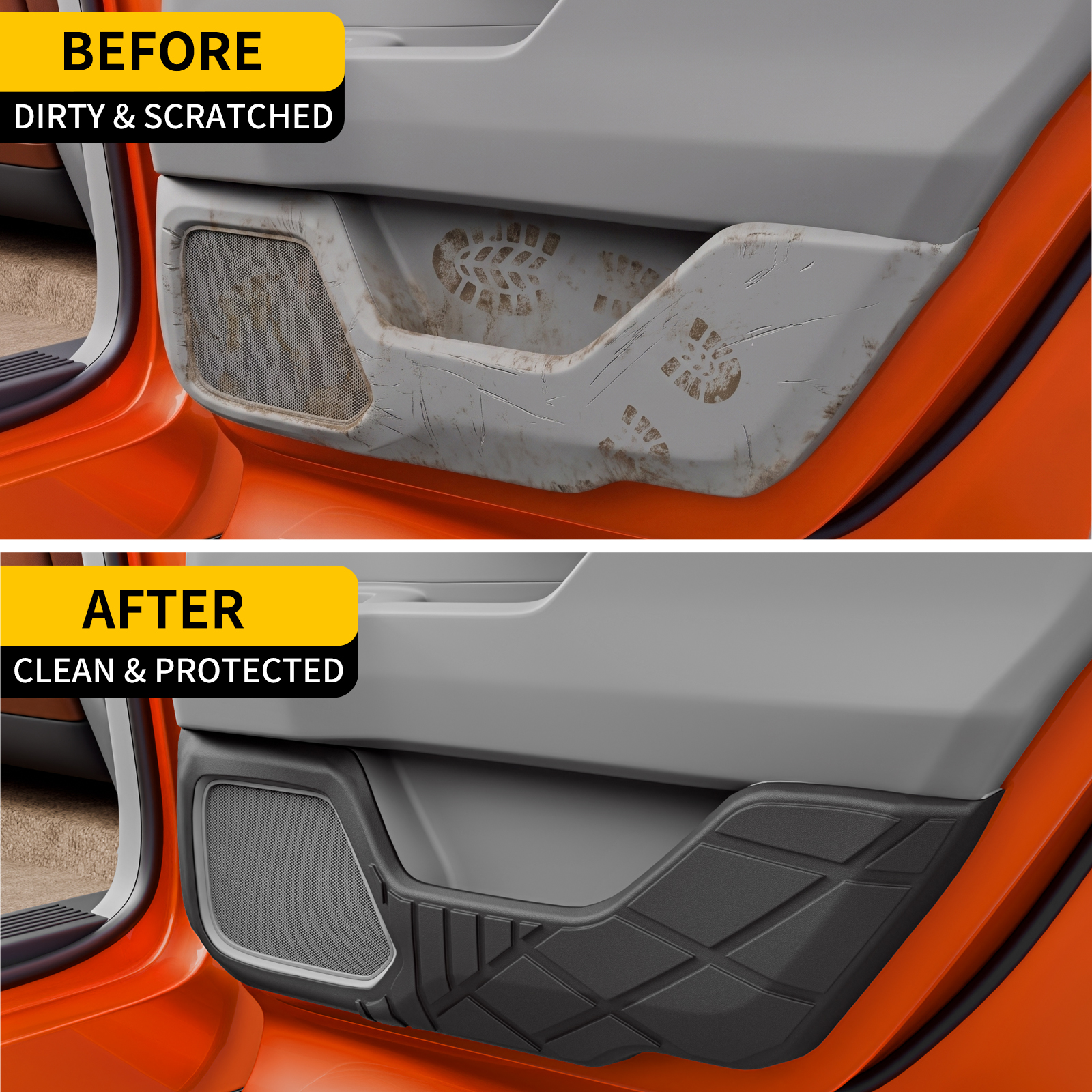 Maxzina TPE Car Door Anti Kick Pads for 2026 Honda Passport 4th Gen (4PCS) | Inner Front & Rear Side Door Panel Scuff Protection Decals with Hook & Loop Tape Wear Resistant Shield Cover Accessories