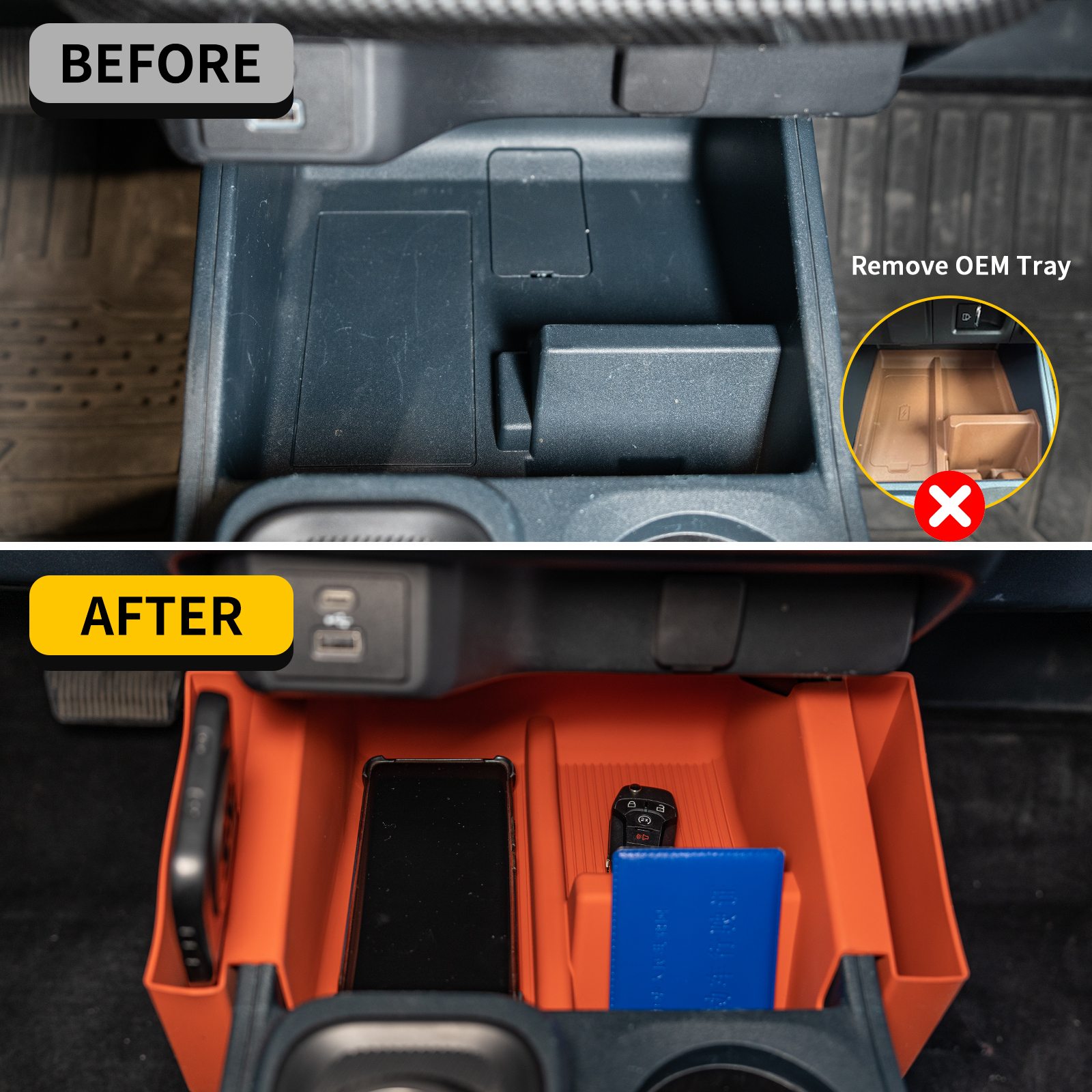 Maxzina 2022 2023 2024 2025 Ford Maverick (Not for 2025 Lariat&Tremor) Center Console Organizer Center Shifter Storage Tray Gear Shifter Organizer Tray Storage Box