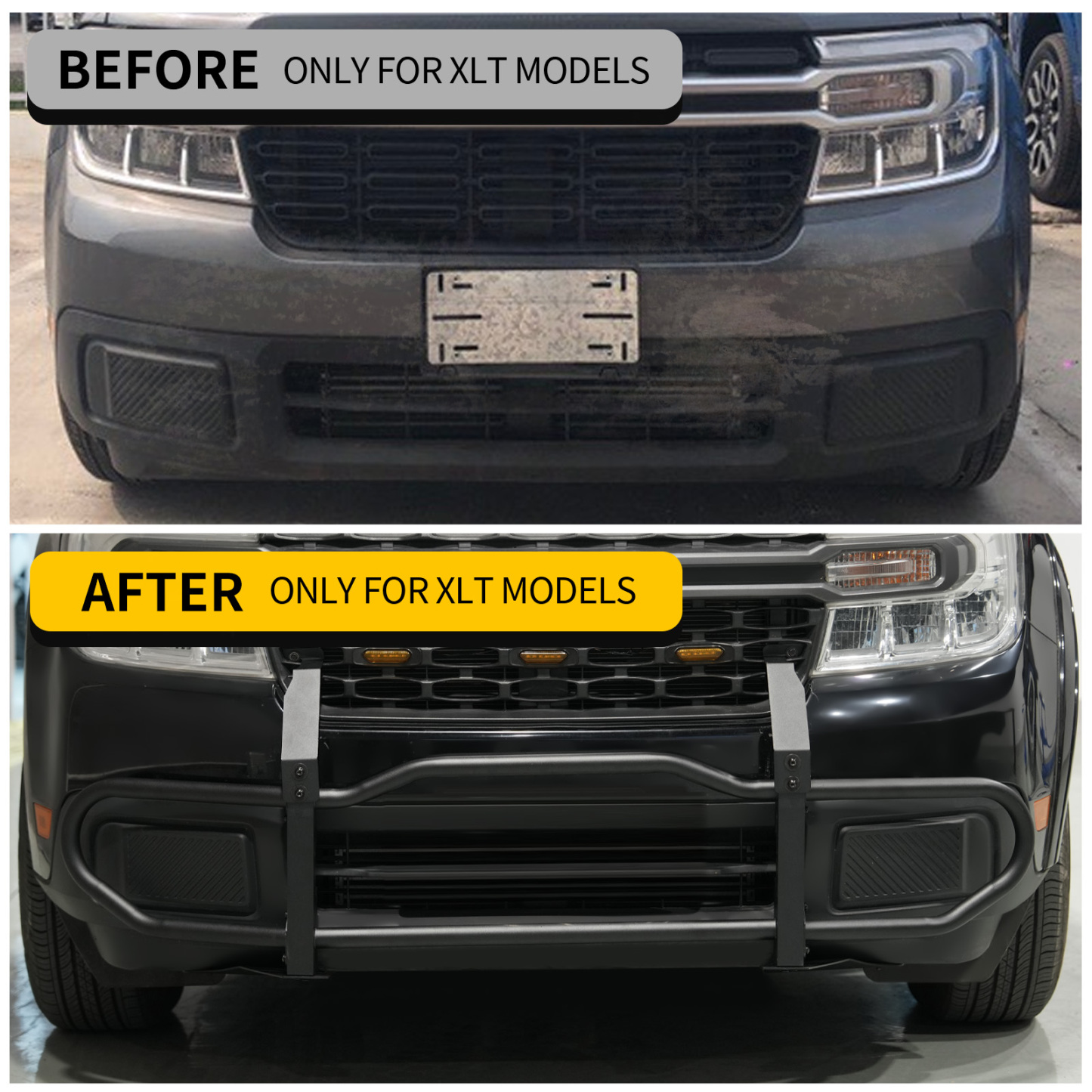 Maxzina Bull Bar Compatible with 2022-2024 Ford Maverick XLT (Not for 2025 2026) Front Bumper Carbon Steel Bolt-On Grill Bar Bumper Grille Brash Gurad