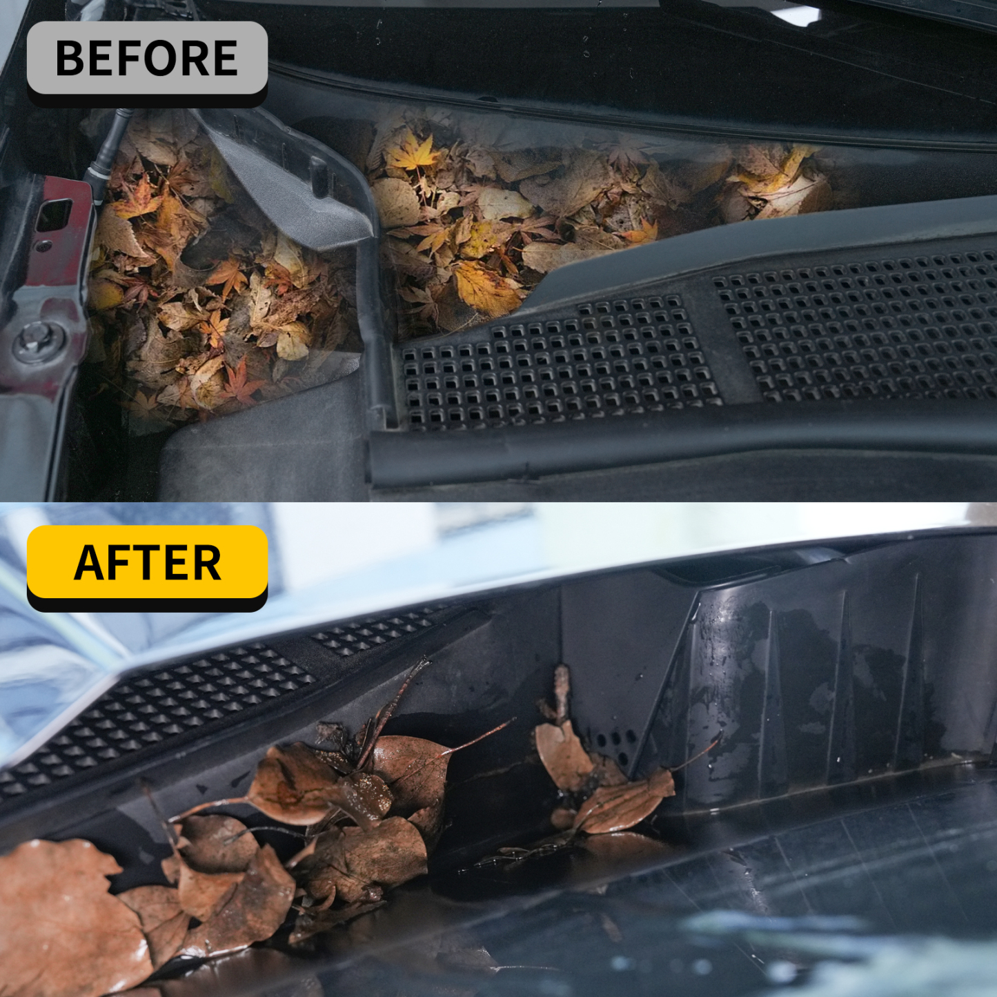 Maxzina Hood Water Barrier Compatible with 2022-2025 Ford Maverick Hood Water Drain Grille Front Trunk Water Channel Debris Filter Anti Clogging Grid 2PCS