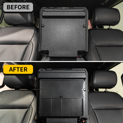 Maxzina Center Console Hidden Box Compatible with 2021-2025 Ford F150 ABS Plastic Armrest Hidden Organizer Compartment for 2024 F-150 Accessories (Full Console w/Bucket Seats w/o Pen Holders ONLY)