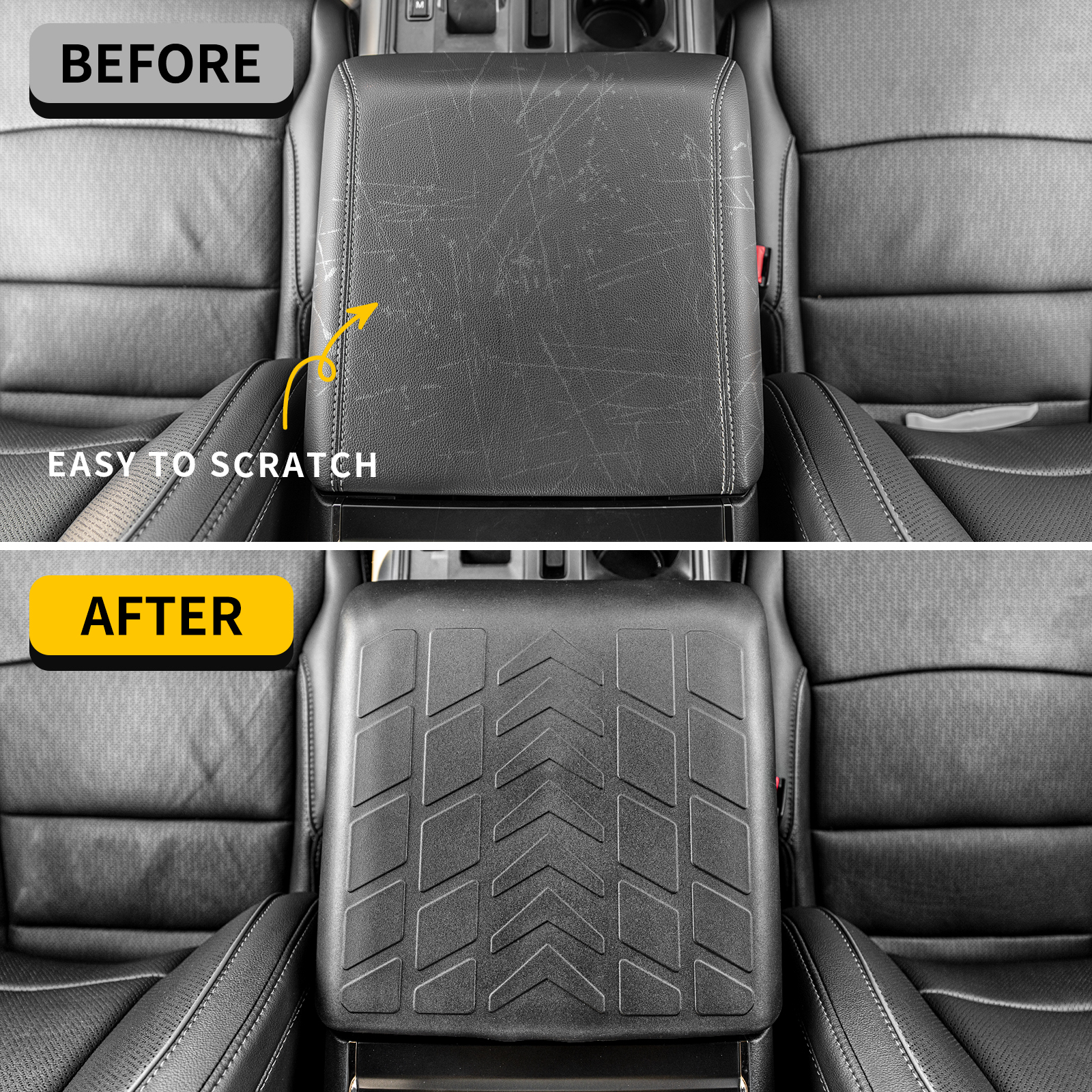 Maxzina Armrest Cover Compatible with 2021-2025 Ford F150 Center Console Cover Waterproof Car Armrest Seat Box Pad for 2024 Ford F-150 Accessories (Full Console with Bucket Seats ONLY)