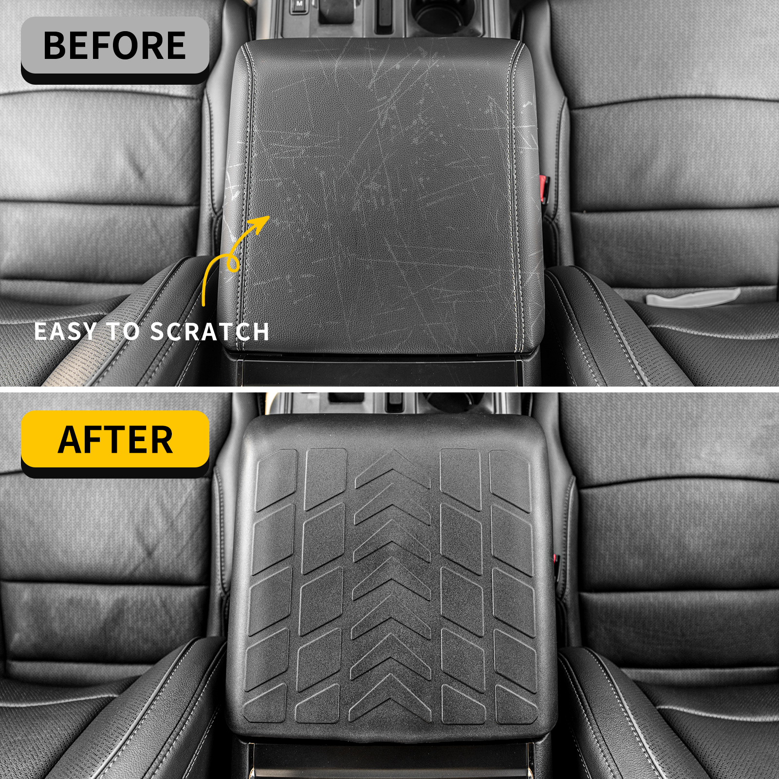 Maxzina Armrest Cover Compatible with 2021-2025 Ford F150 Center Console Cover Waterproof Car Armrest Seat Box Pad for 2024 Ford F-150 Accessories (Full Console with Bucket Seats ONLY)