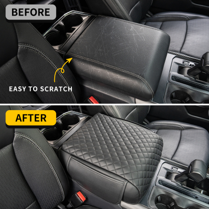 Maxzina Armrest Cover Compatible with 2021-2025 Ford F150 Center Console Cover Waterproof Car Armrest Seat Box Pad for 2024 Ford F-150 Accessories (Full Console with Bucket Seats ONLY)