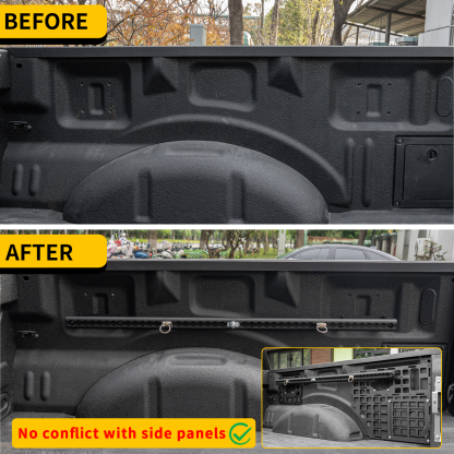 Maxzina Trail Rail System Compatible with 2015-2025 Ford F150 L-Track Side Rail Track Aluminum Alloy Silver Cargo Management Truck Bed Rail Tie Down System