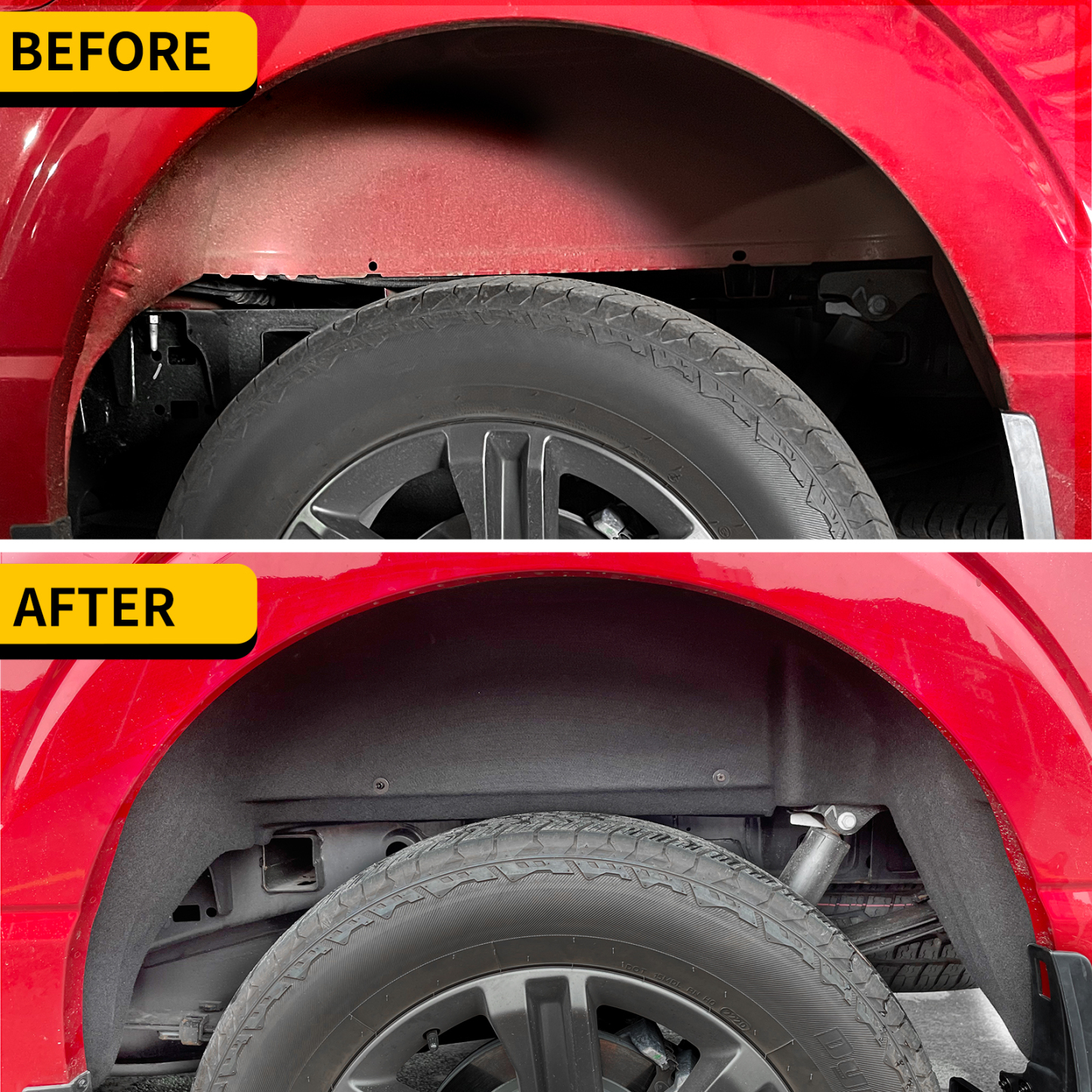 Maxzina Rear Wheel Well Liners Compatible with 2021-2025 Ford F150 (Not for Raptor) Rear Wheel Arch Liners No Drilling Well Guards Tire Inner Fenders