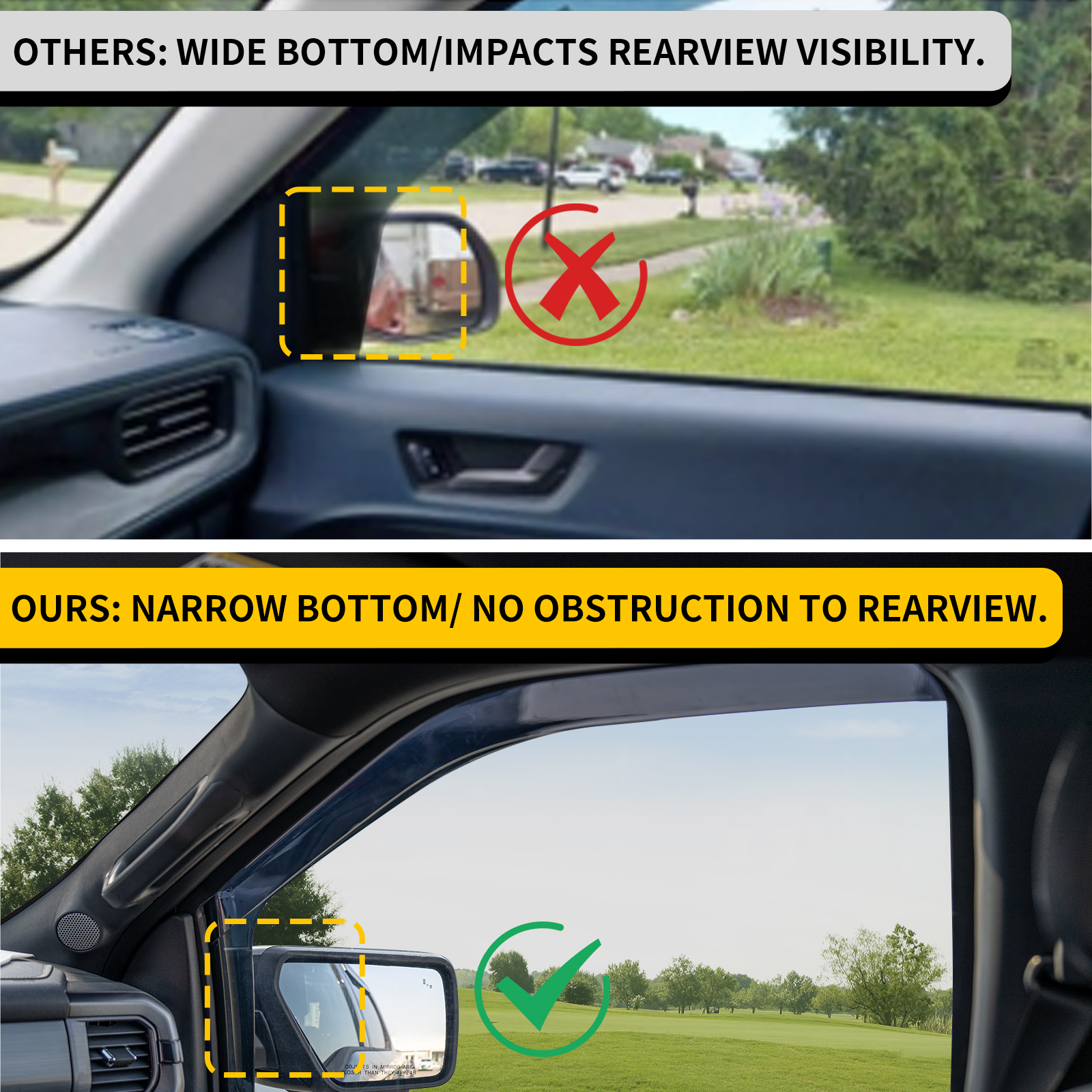 Maxzina Extended Visor Rain Guards Compatible with 2015+ F150 2017+ Raptor F-250 F-350 F-450 F-550 Super Duty SuperCrew Front and Rear in-Channel Window Visors Wind Deflectors 4PCS