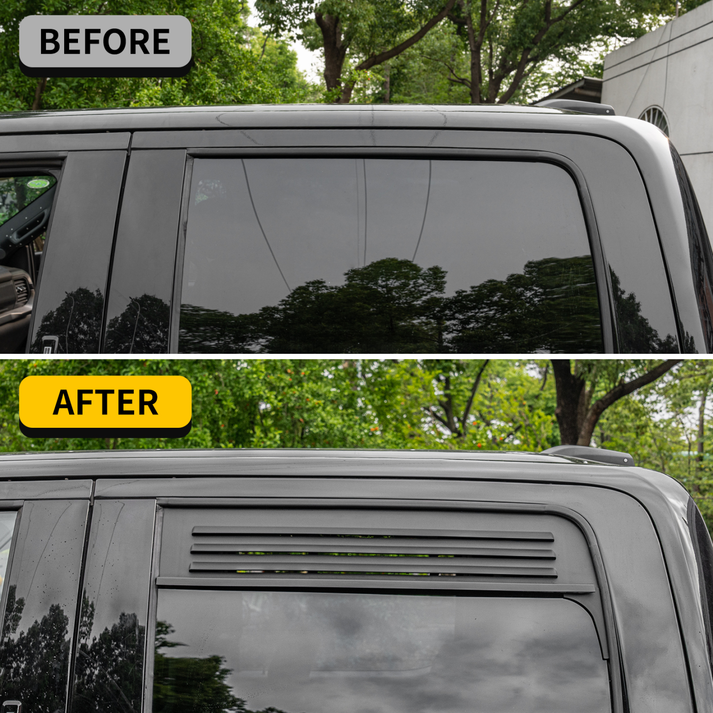 Maxzina Rear Window Vents Compatible with 2015-2025 Ford F150 Window Covers with Mesh Net