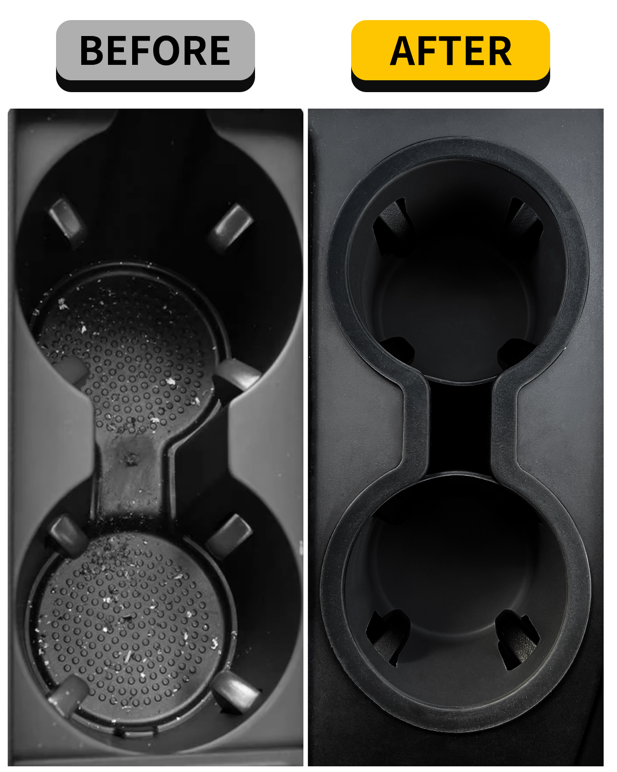 Maxzina Cup Holder Compatible with 2023-2025 Honda Pilot Car Center Console Cup Holder Silicone Insert Storage Box Interior Armrest Organizer for 2024 2025 Honda Ridgeline&Passport Accessories (Black)