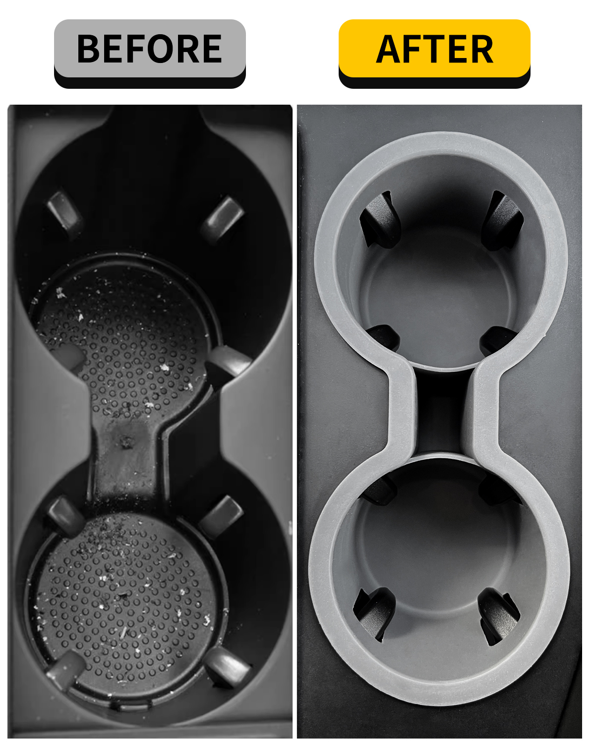 Maxzina Cup Holder Compatible with 2023-2025 Honda Pilot Car Center Console Cup Holder Silicone Insert Storage Box Interior Armrest Organizer for 2024 2025 Honda Ridgeline&Passport Accessories (Black)