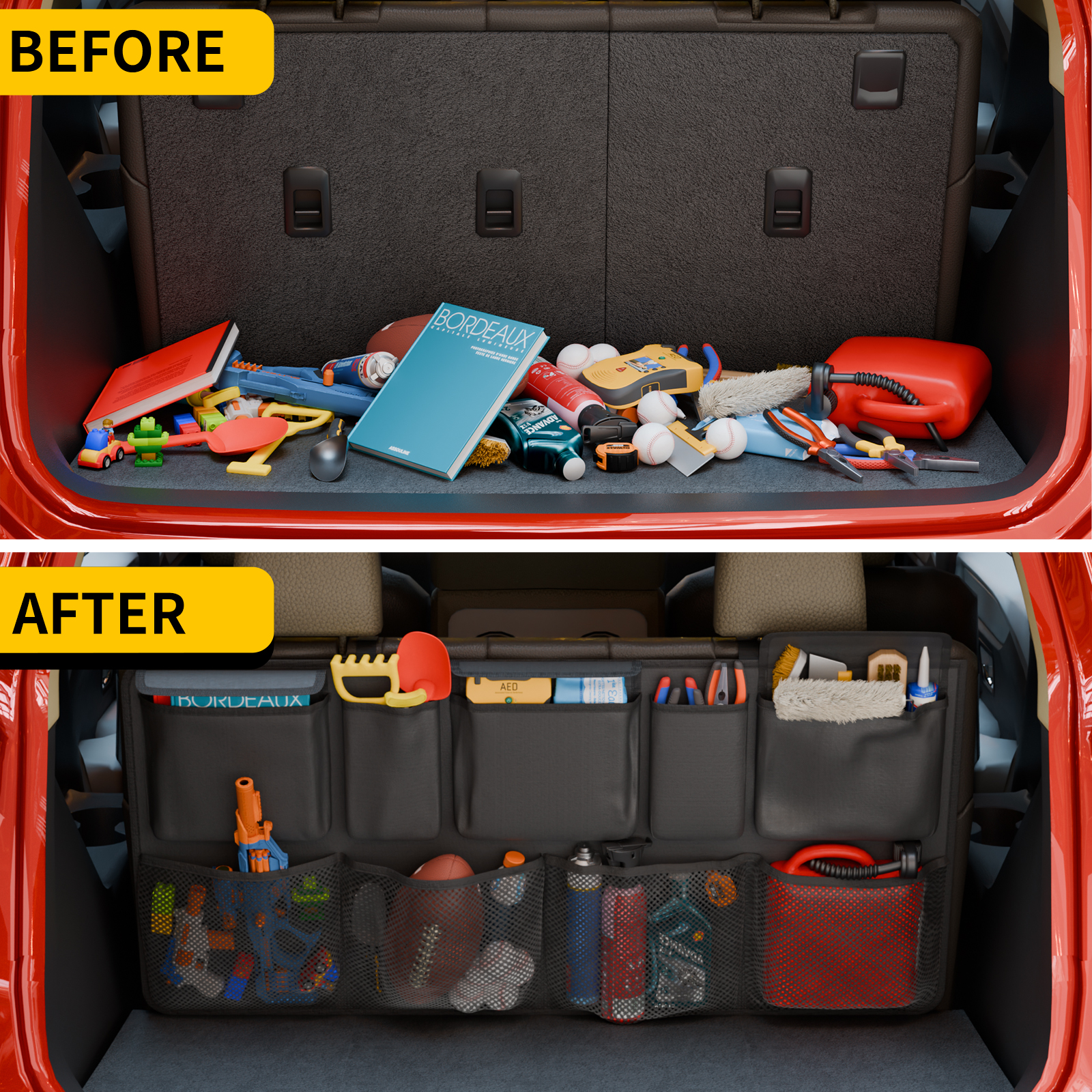 Maxzina Car Trunk Organizer Compatible with 2023-2025 Pilot Backseat Hanging Organizer Collapsible Oxford Cloth Car Storage Bag with 9 Pockets