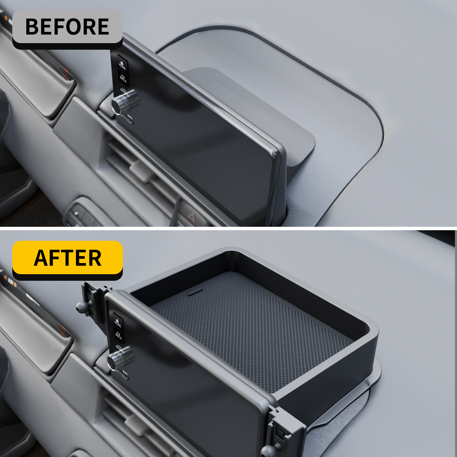 Maxzina Dashboard Storage Tray Compatible with 2023-2025 Honda Pilot Center Console Dash Organizer with Cell Phone Mount Holder Ball Joints for 2024 Pilot Accessories (Only for 9'' Screen)