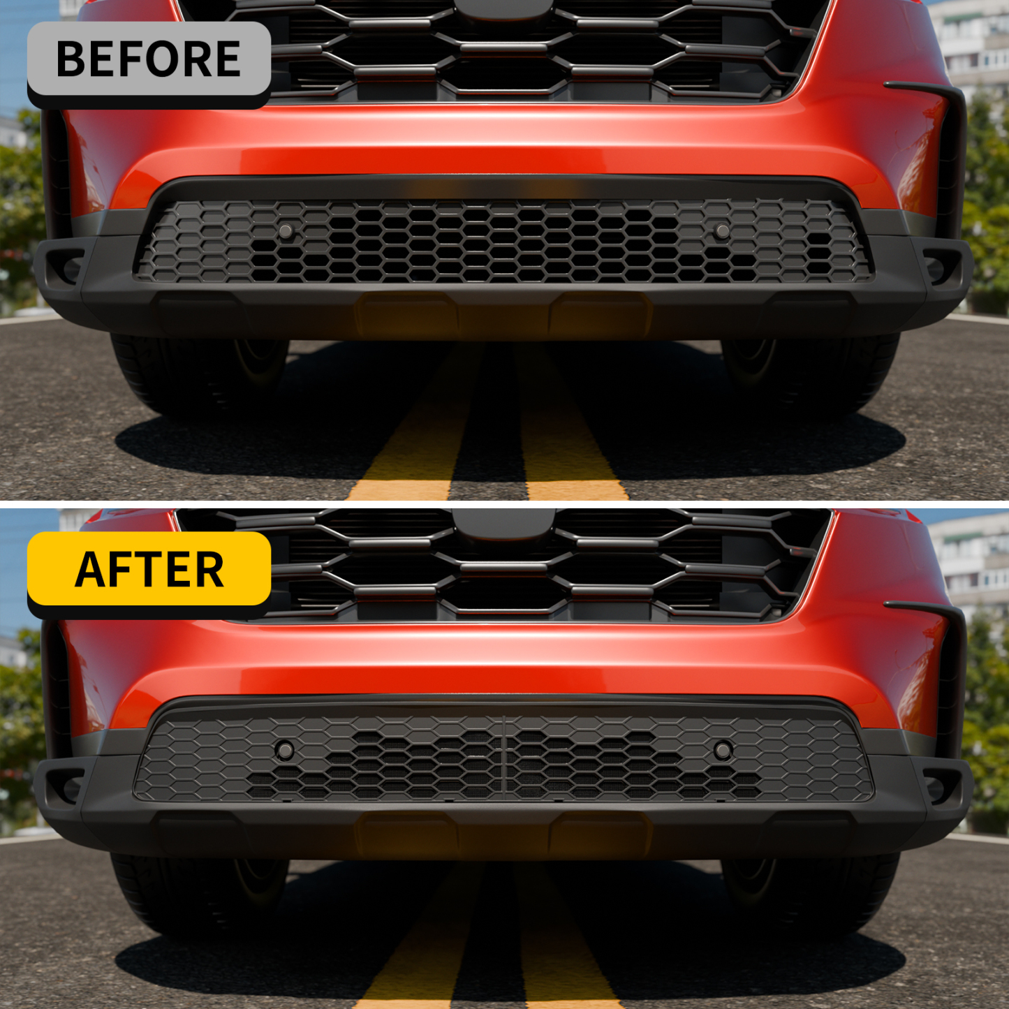 Maxzina Front Bumper Mesh Cover Compatible with 2023-2025 Honda Pilot Front Grill Mesh Cover Lower Grille Guard Air Intake Grid Insert Protection ABS Plastic Bug Deflector for 2024 Pilot Accessories