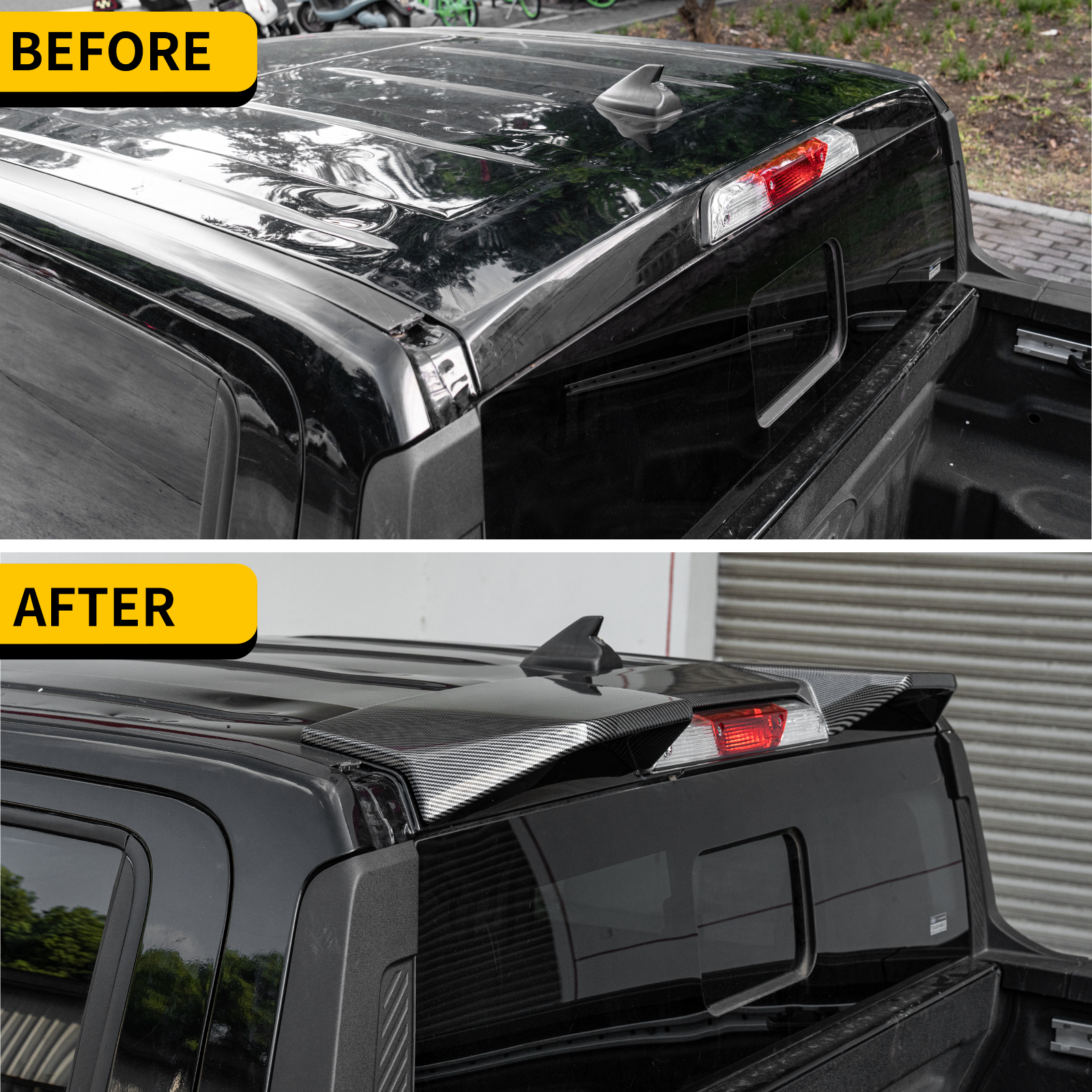 Maxzina Truck Cab Spoiler Compatible with 2022-2025 Ford Maverick Pickup Cab Rear Roof Spoiler Wing Lip ABS Plastic for 2024 Maverick Accessories