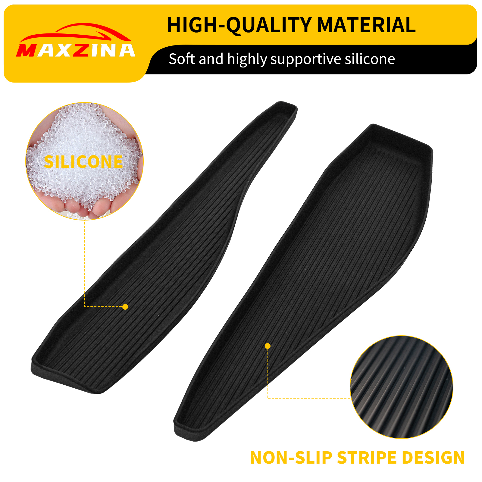 Maxzina Gear Shift Side Storage Compatible with 2021-2025 Ford F150 Center Console Side Lower Storage Tray Gear Shifter Organizers 2PCS