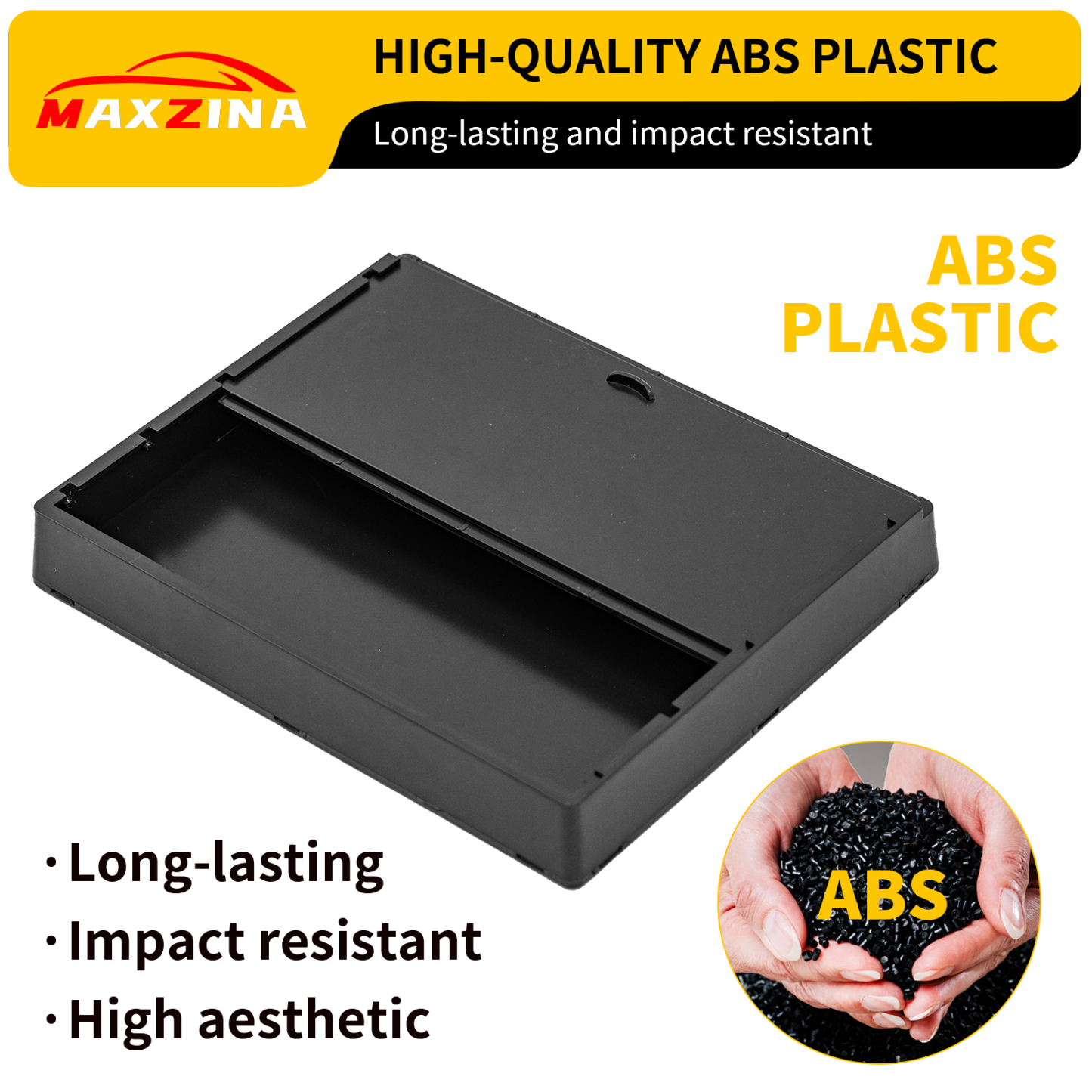 Maxzina Center Console Hidden Box Compatible with 2021-2025 Ford F150 ABS Plastic Armrest Hidden Organizer Compartment for 2024 F-150 Accessories (Full Console w/Bucket Seats w/o Pen Holders ONLY)