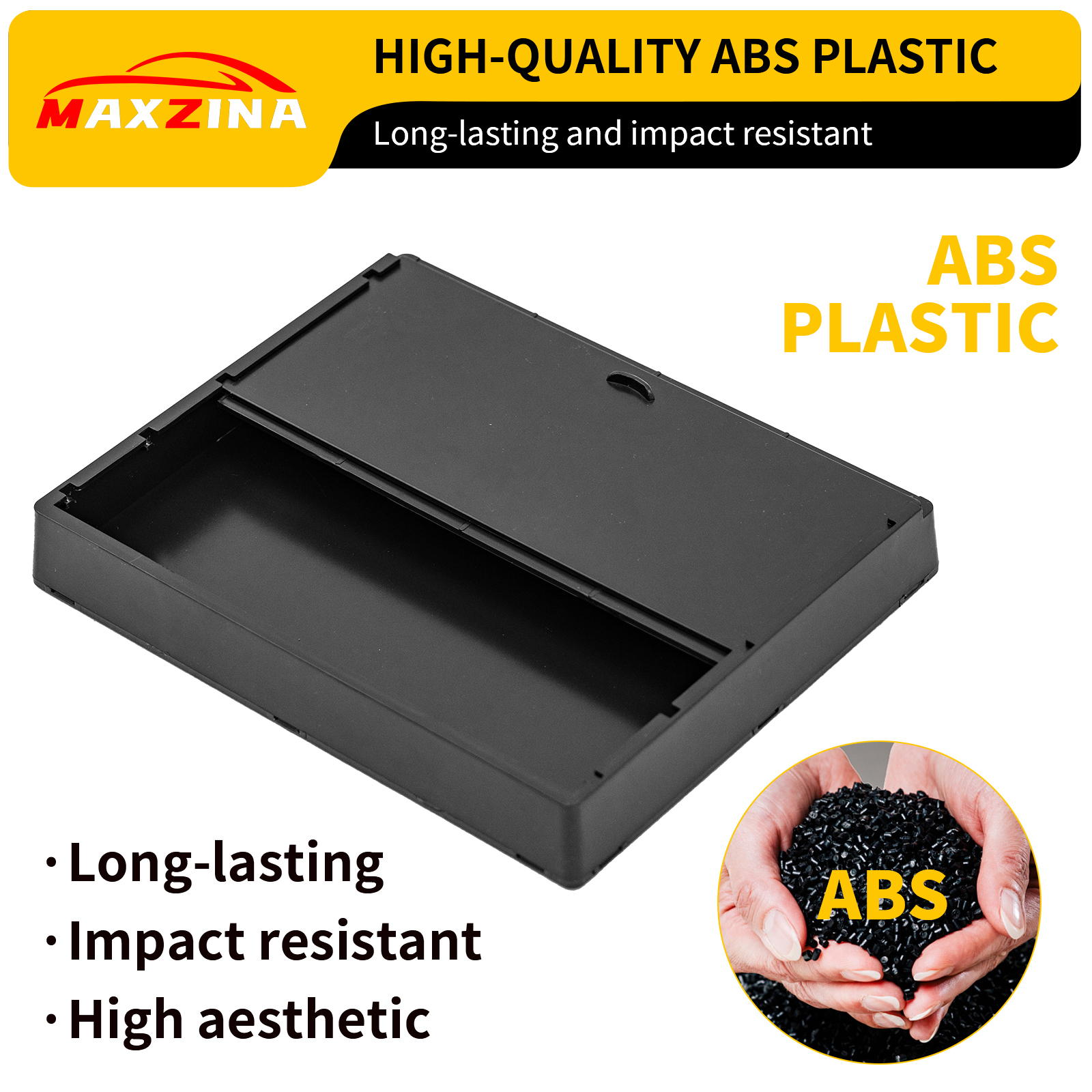 Maxzina Center Console Hidden Box Compatible with 2021-2025 Ford F150 ABS Plastic Armrest Hidden Organizer Compartment for 2024 F-150 Accessories (Full Console w/Bucket Seats w/o Pen Holders ONLY)