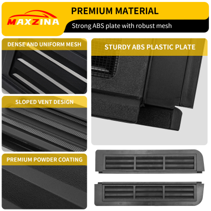 Maxzina Rear Window Vents Compatible with 2015-2025 Ford F150 Window Covers with Mesh Net