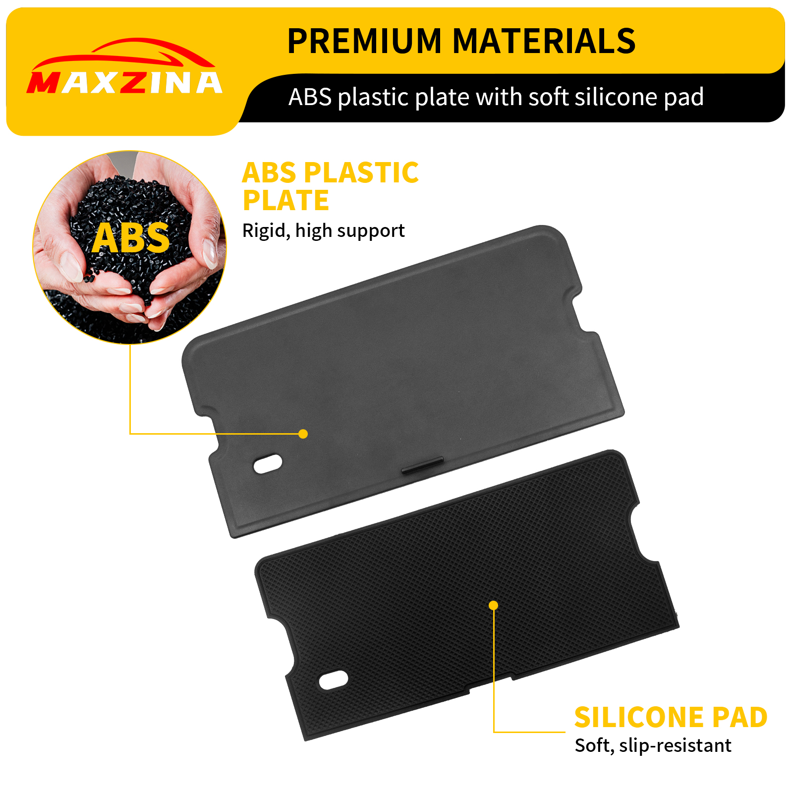 Maxzina Center Console Compartment Cover Compatible with 2021-2025 F150 & 2022-2025 F150 Lightning XLT Gear Shifter Front Hidden Pocket Lid with 3 USB Hole Secret Panel (Open Pocket W/O Lid ONLY)