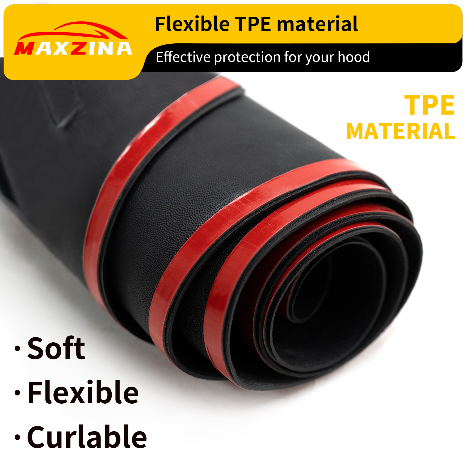 Maxzina Hood Protector Compatible with 2021-2025 Ford F150 XL/STX/XLT/Lariat Hood Shield TPE Bug Deflector Bug Guard for 2024 Ford F-150 Accessories