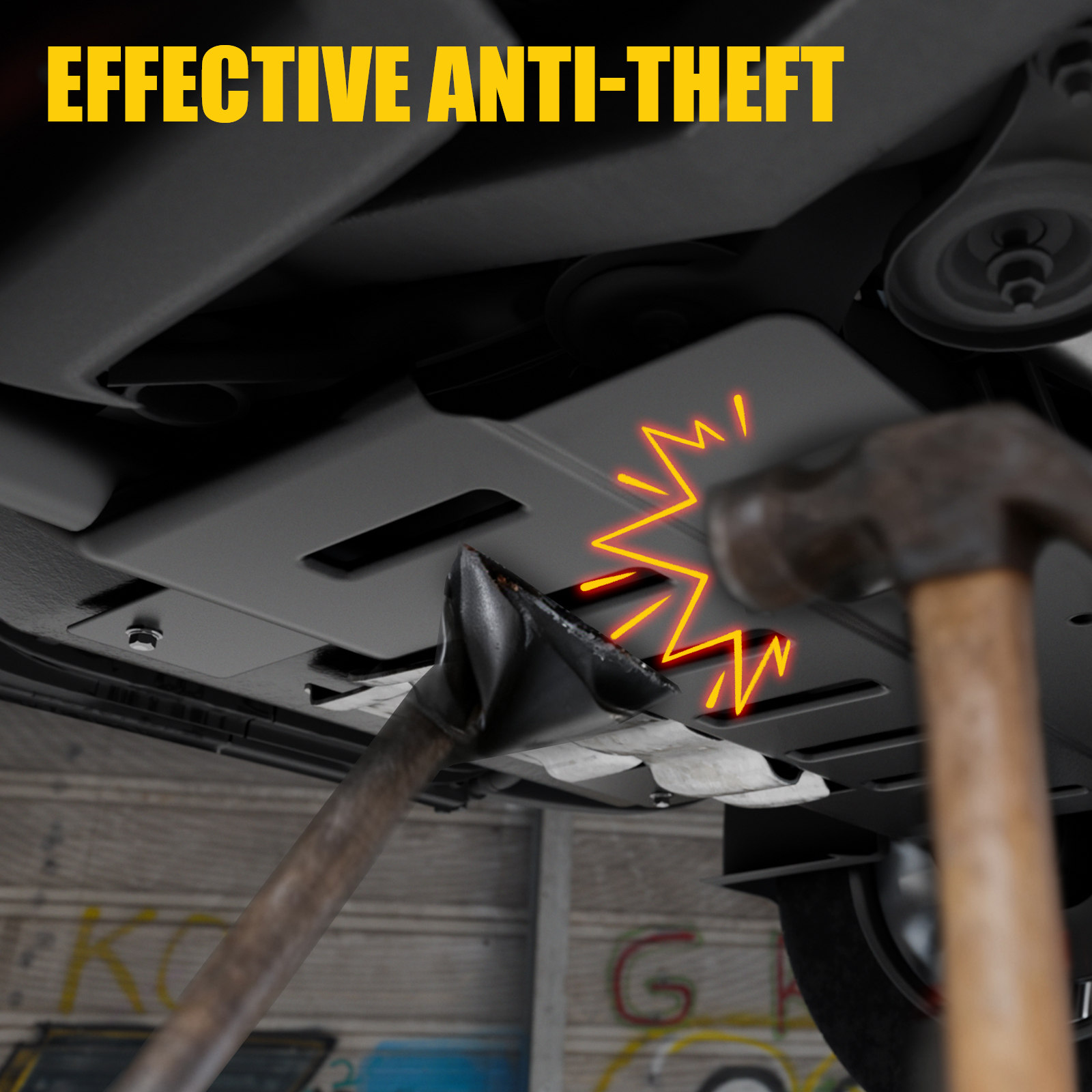 Maxzina Front Skid Plate Compatible with 2021-2025 Ford F150 3.5L EcoBoost V6 4WD Supercrew Heavy Duty Aluminum Front Engine Splash Guard Underbody Protection for 2024 F-150 Accessories