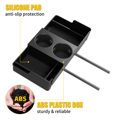 Maxzina Front Center Seat Headrest Organizer Compatible with 2011-2025 2026 Ford F150 F250 F350 F450 F550 F650 (Only for Jump Seat Console) Coin Container Storage Box with Non-Slip Silicone Pad