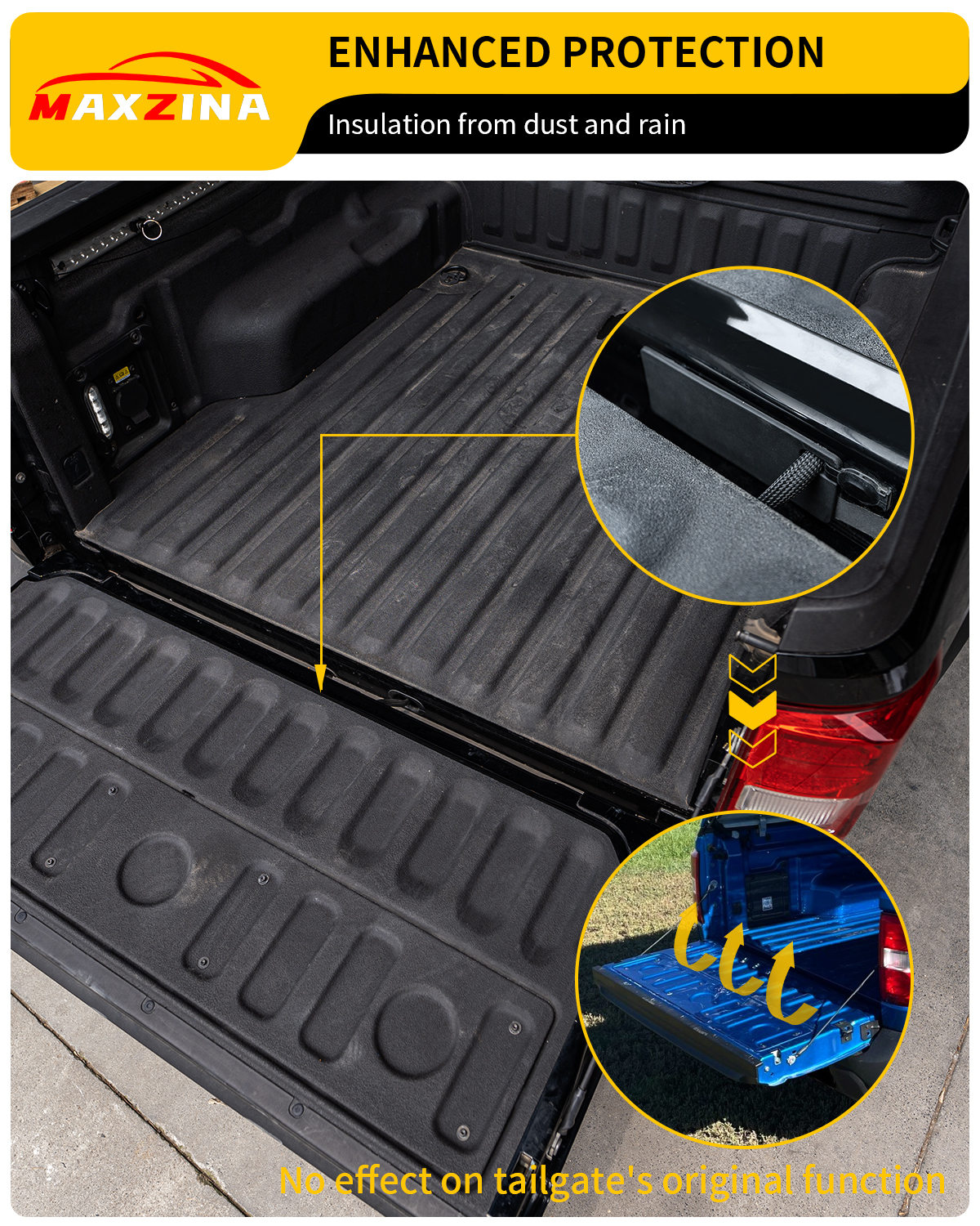 Maxzina 2022 2023 2024 2025 Ford Maverick Tailgate Hole Cover TPE Protector