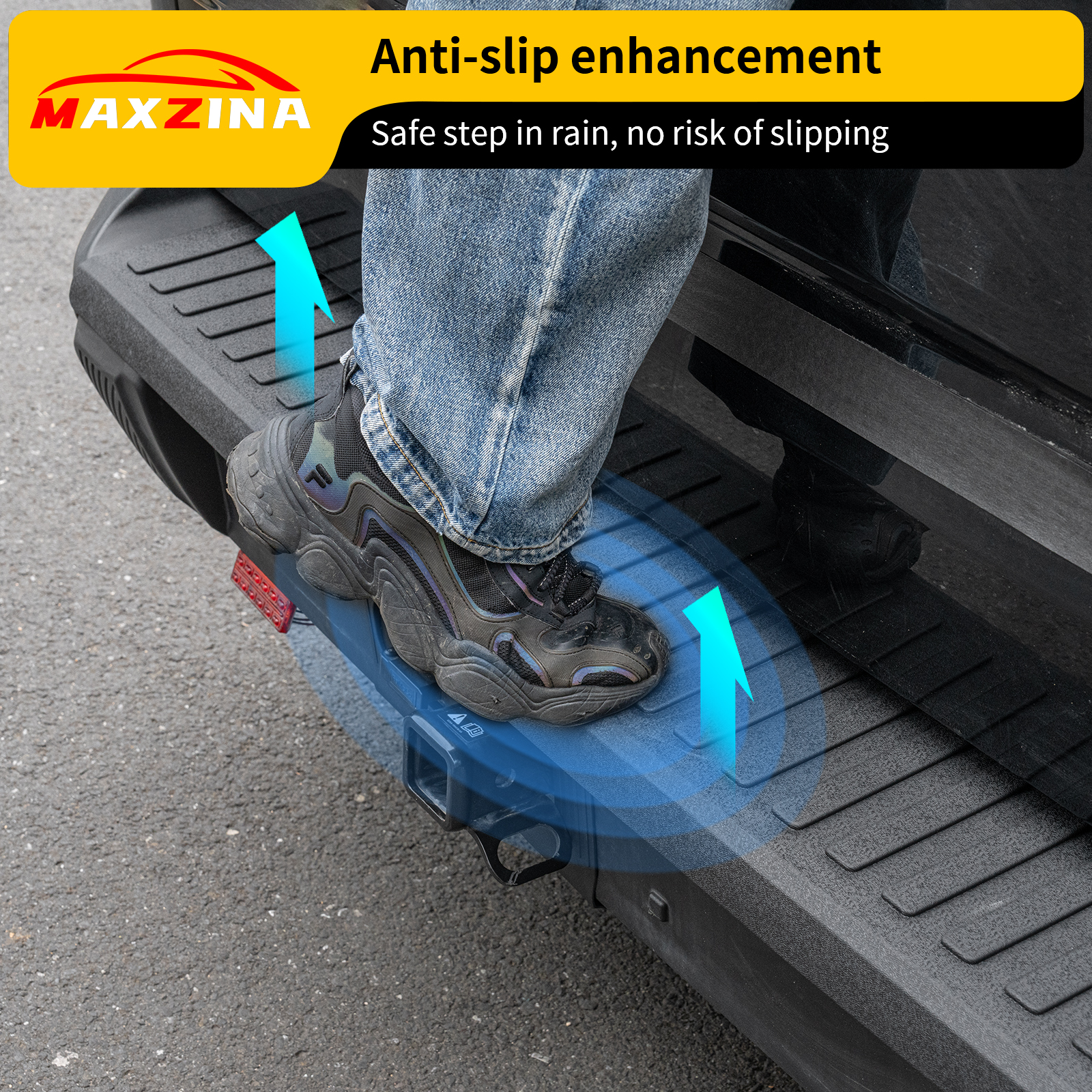 Maxzina Rear Bumper Step Pad Compatible with 2022 2023 2024 2025 Ford Maverick (Not for Lariat) Tailgate Door Protector TPE Mat