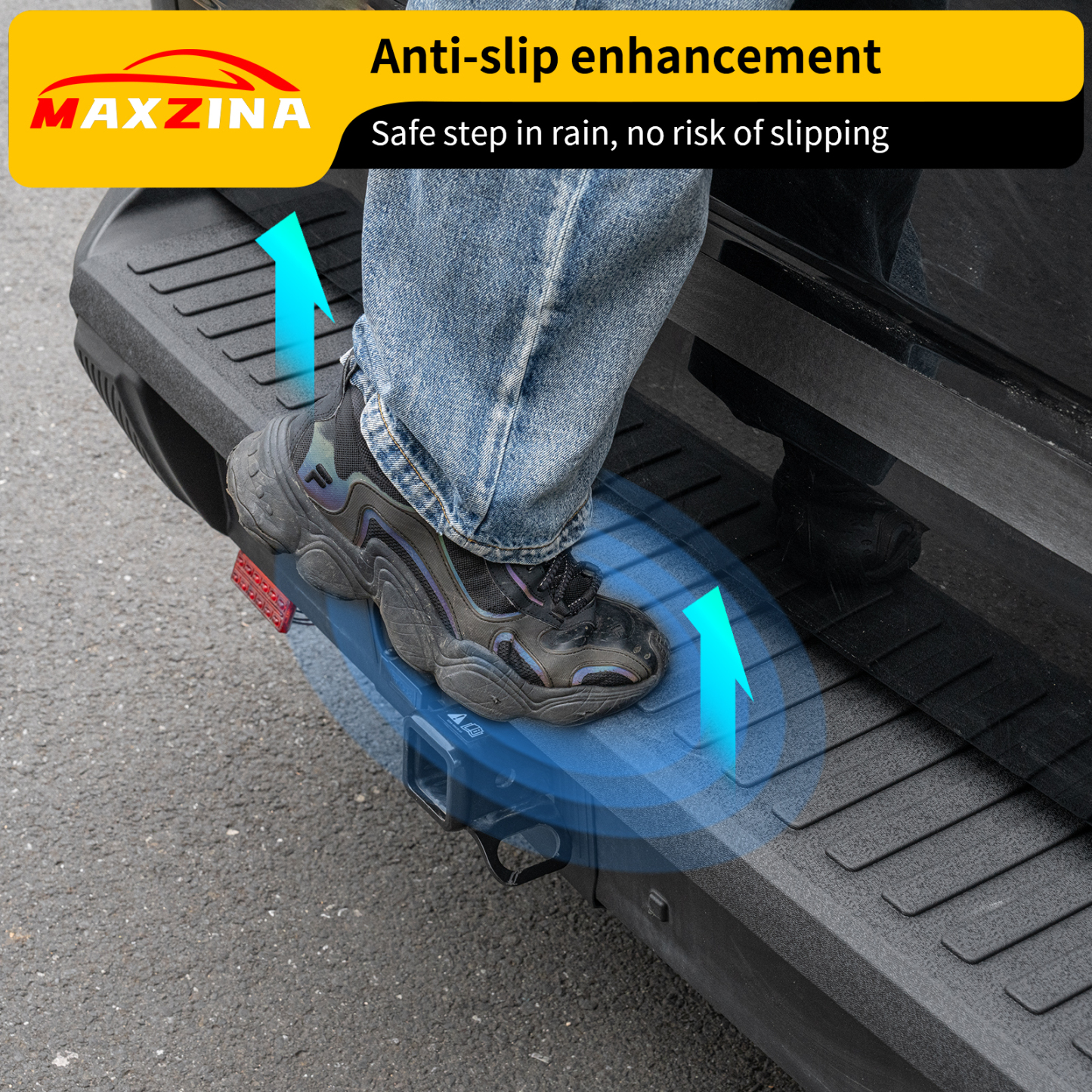 Maxzina Rear Bumper Step Pad Compatible with 2022 2023 2024 2025 Ford Maverick (Not for Lariat) Tailgate Door Protector TPE Mat