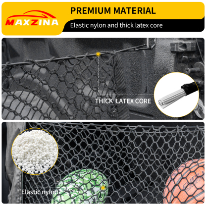 Maxzina Cargo Net Compatible with 2015-2025 Ford F150 2017+ F250 F350 F450 Truck Bed Cargo Net 4.10'×1.51' Double Layer Envelope Style Dense Mesh Trunk Organizer